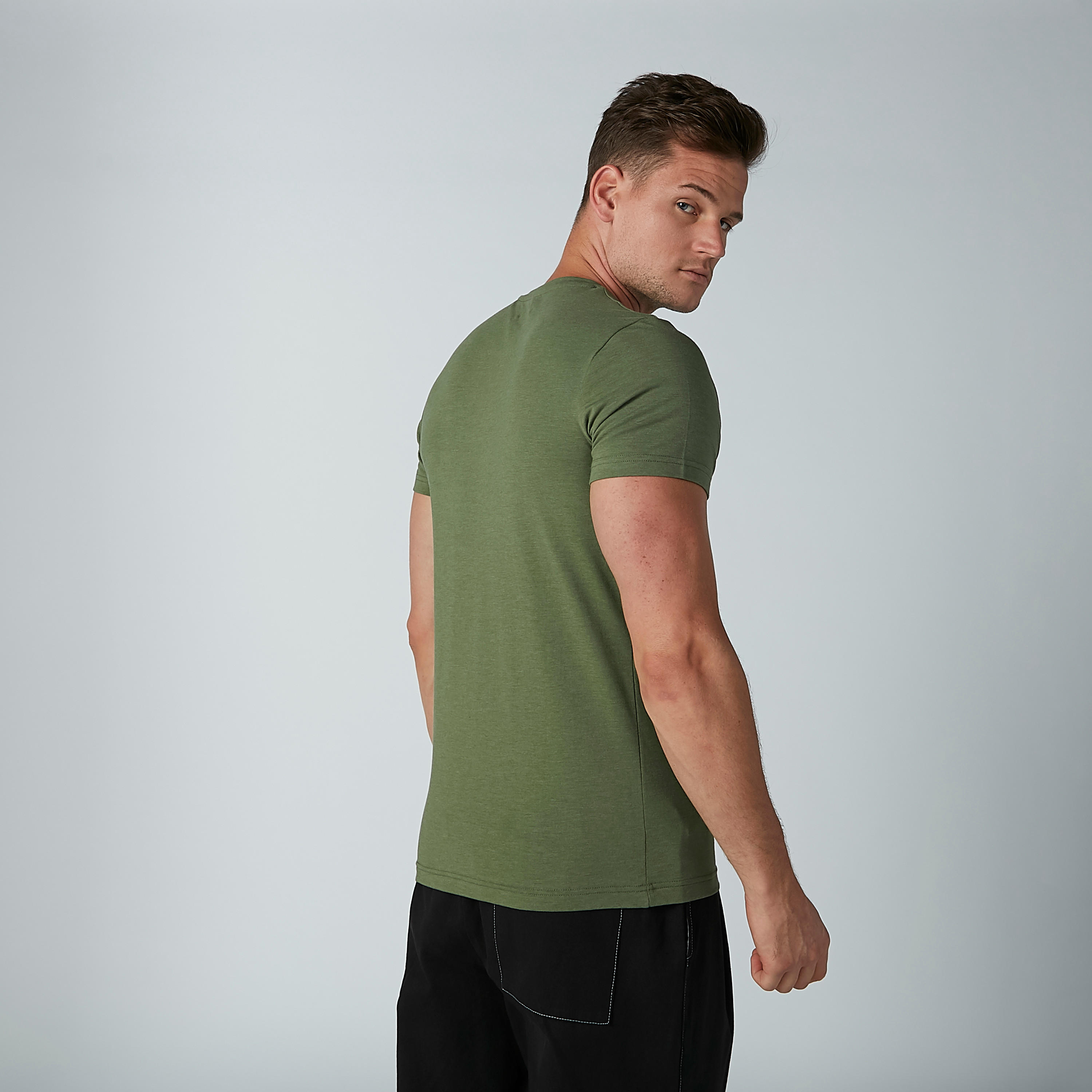 Lee Cooper Plain T-shirt with Round Neck and Short Sleeves-men-clothing-tshirtsandpolos-tshirts-image-4