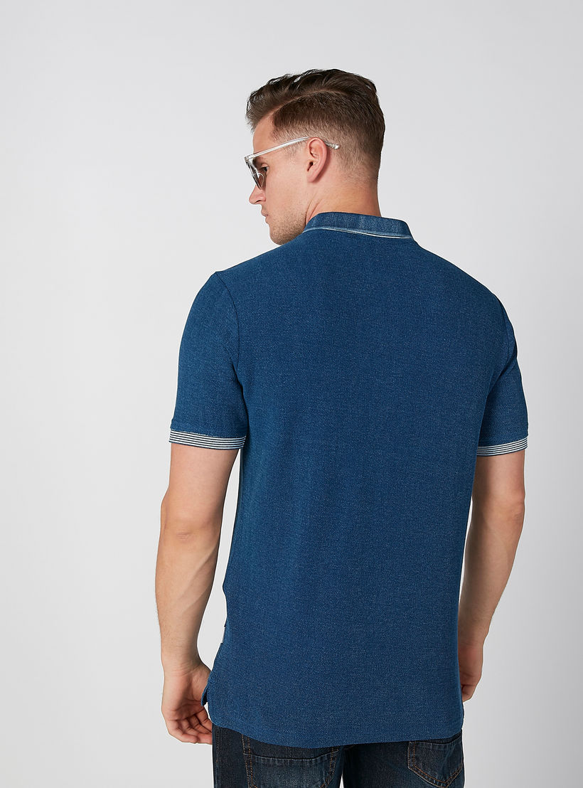 تيشيرت بارز الملمس بأكمام قصيرة من لي كوبر-men-clothing-tshirtsandpolos-tshirts-image-5