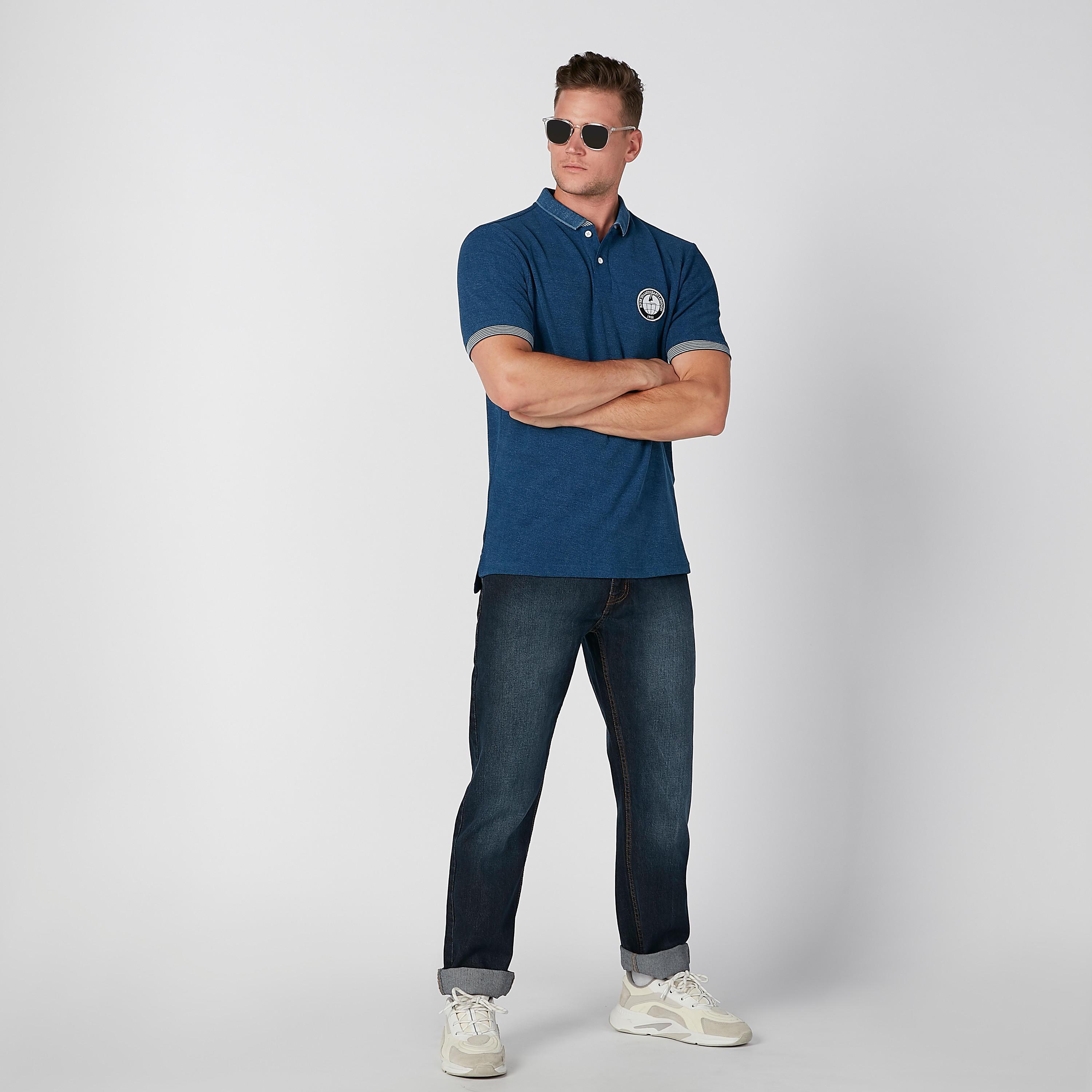تيشيرت بارز الملمس بأكمام قصيرة من لي كوبر-men-clothing-tshirtsandpolos-tshirts-image-4