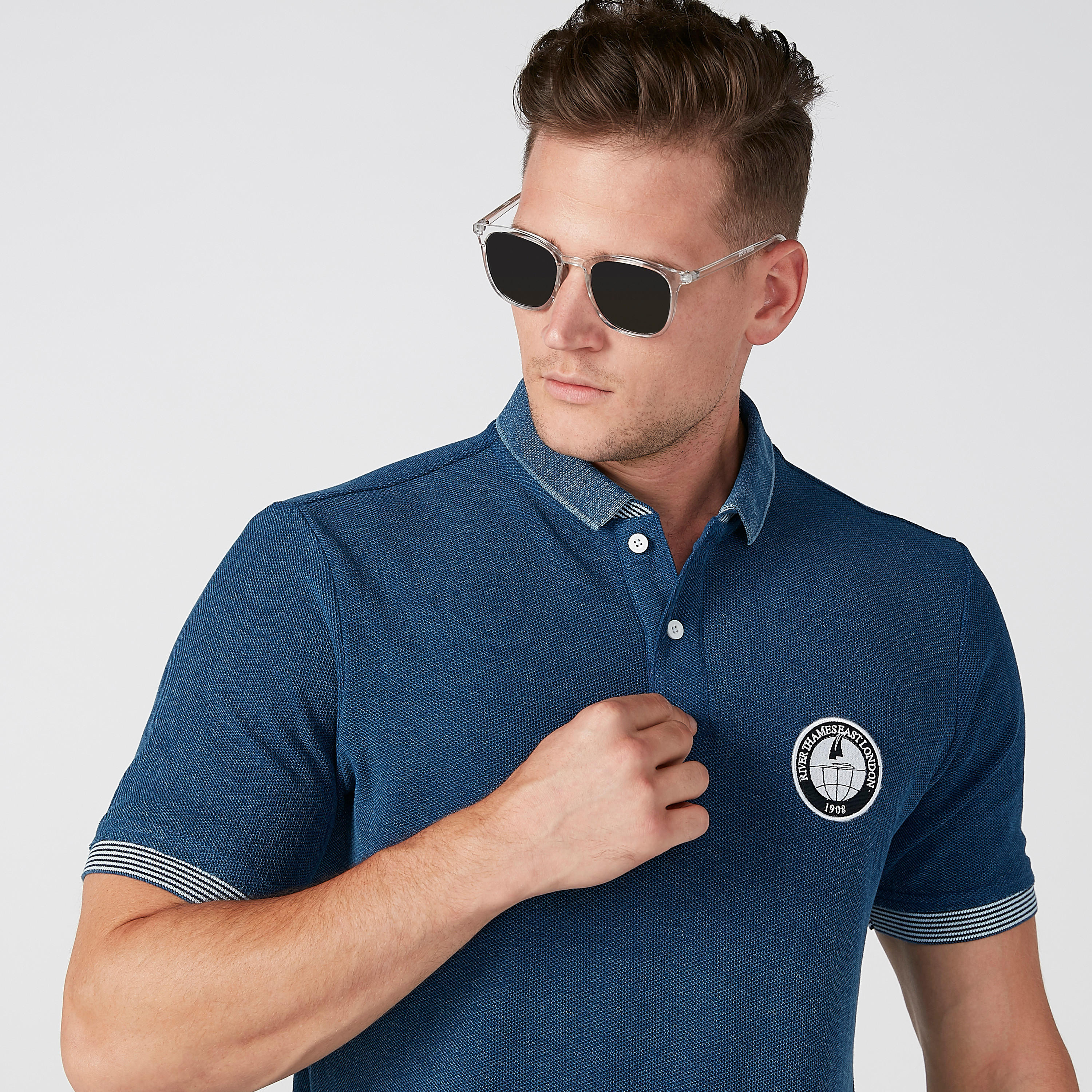 تيشيرت بارز الملمس بأكمام قصيرة من لي كوبر-men-clothing-tshirtsandpolos-tshirts-image-3
