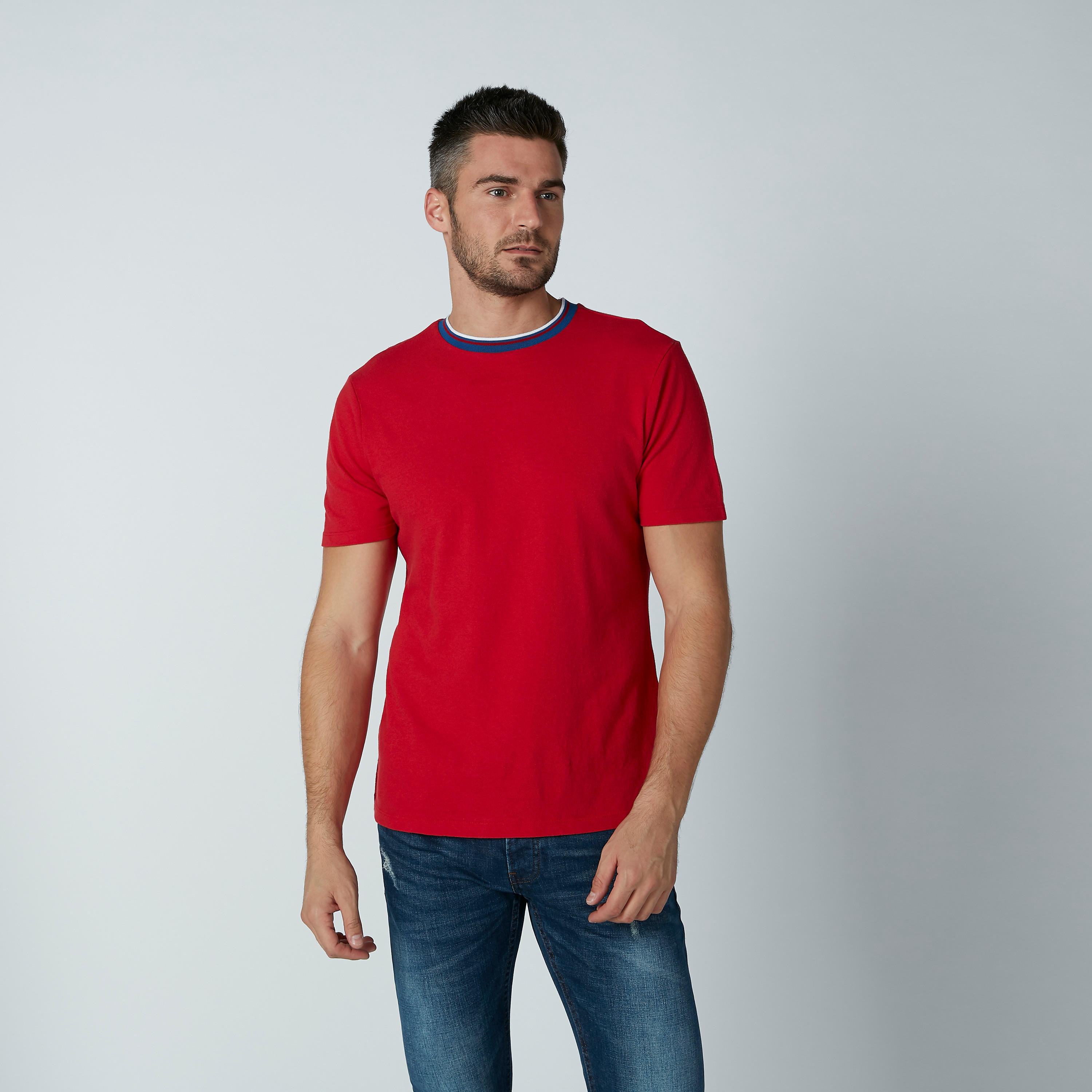 تيشيرت سادة بياقة ضيّقة من لي كوبر-men-clothing-tshirtsandpolos-tshirts-image-4