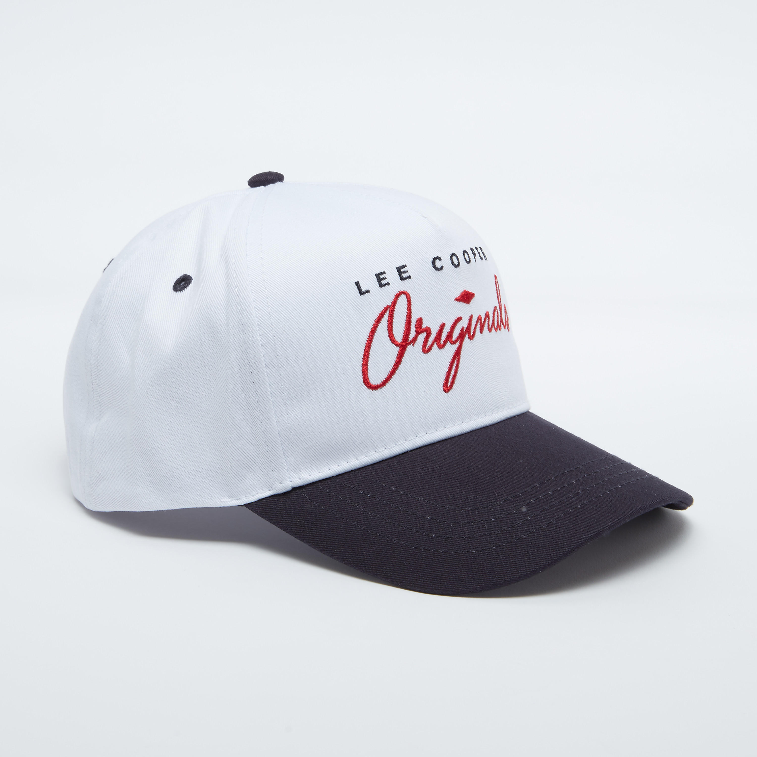 Lee Cooper Embroidered Cap with Snap Closure-men-caps-image-1