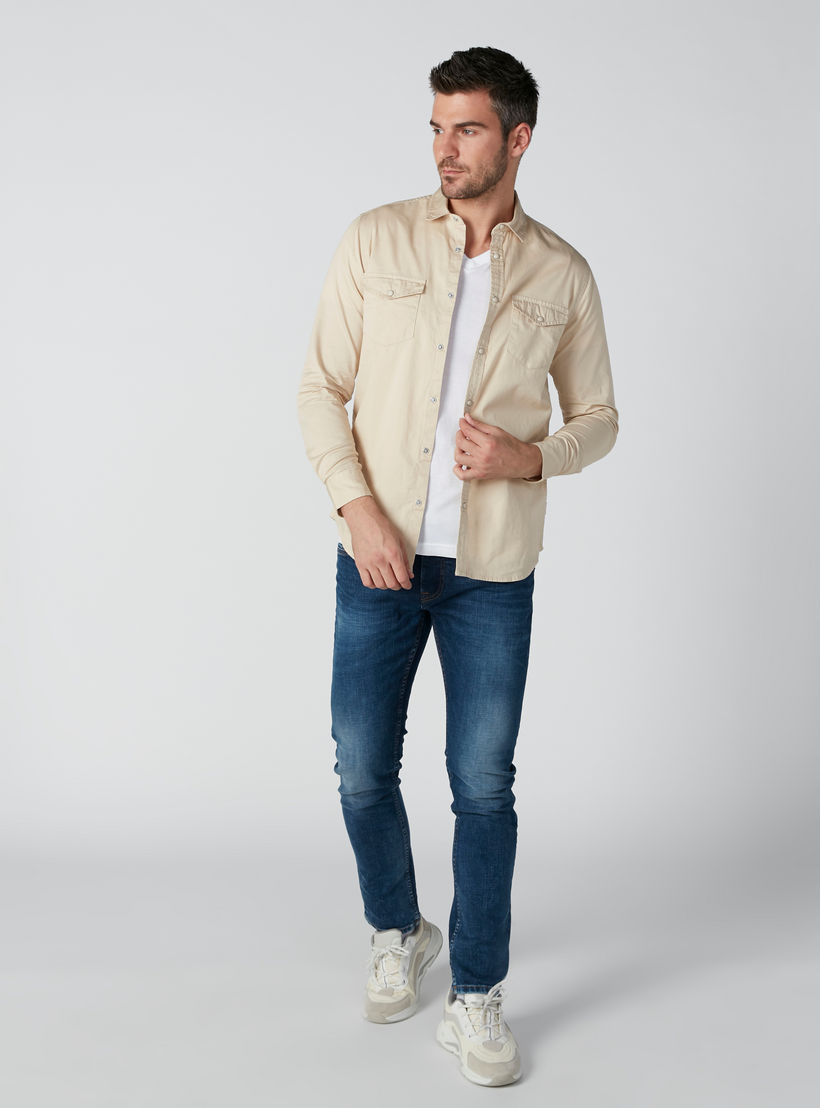 قميص بأكمام طويلة وأزرار وجيوب من لي كوبر-men-clothing-shirts-image-1