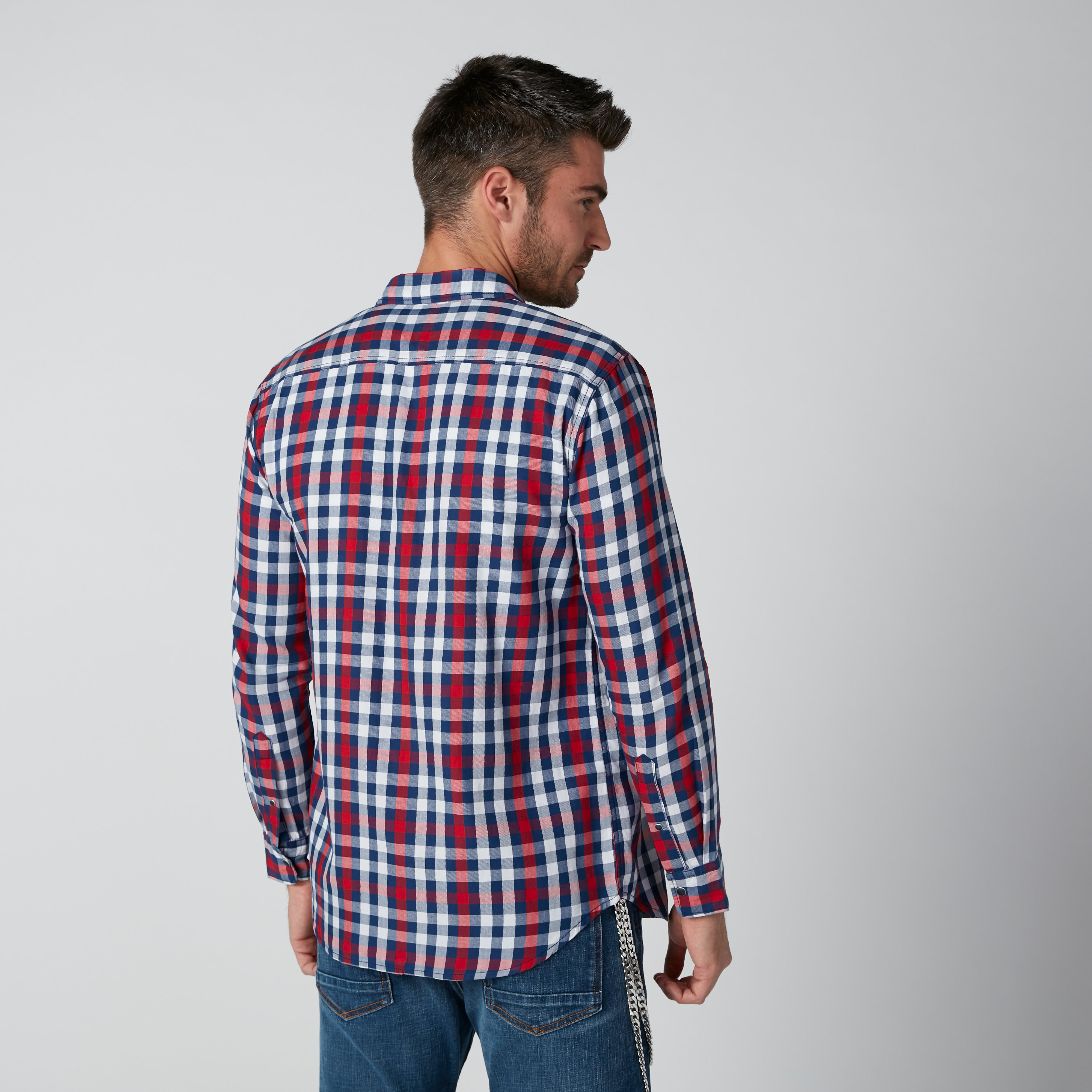 قميص كاروهات بأكمام طويلة وأزرار من لي كوبر-men-clothing-shirts-image-3