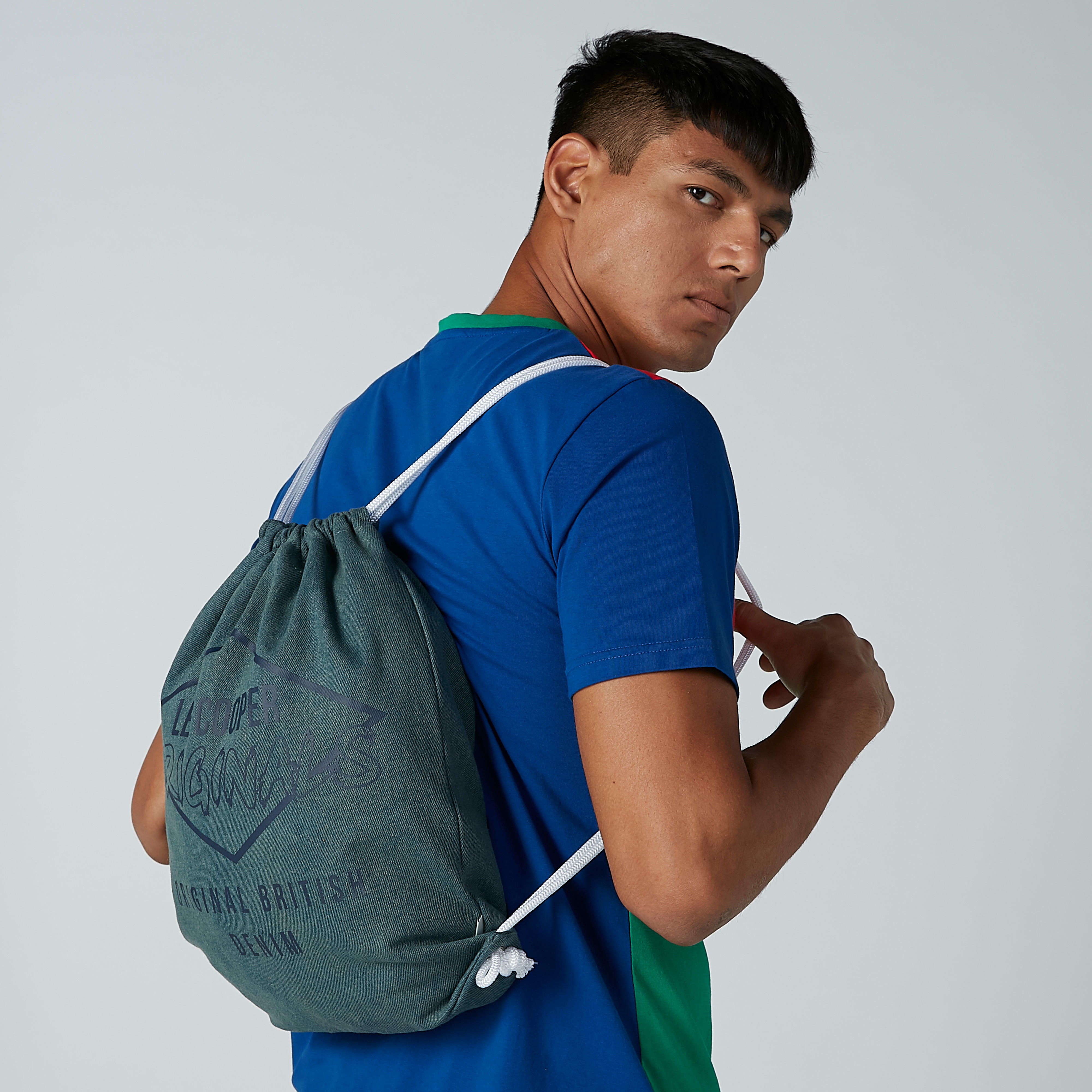 Lee Cooper Printed Backpack with Drawstring Closure-men-bags-image-2
