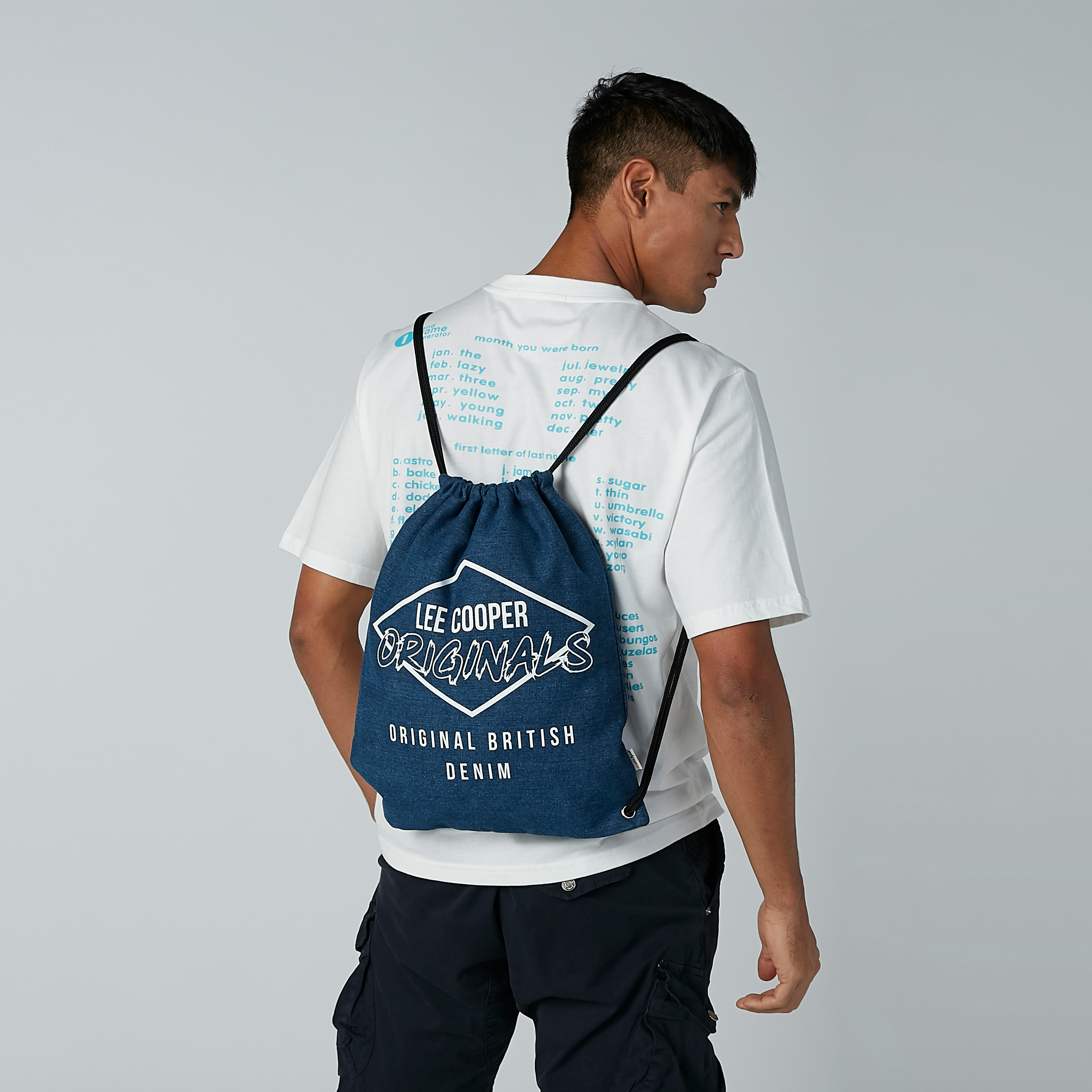 Lee Cooper Printed Backpack with Drawstring Closure-men-bags-image-2