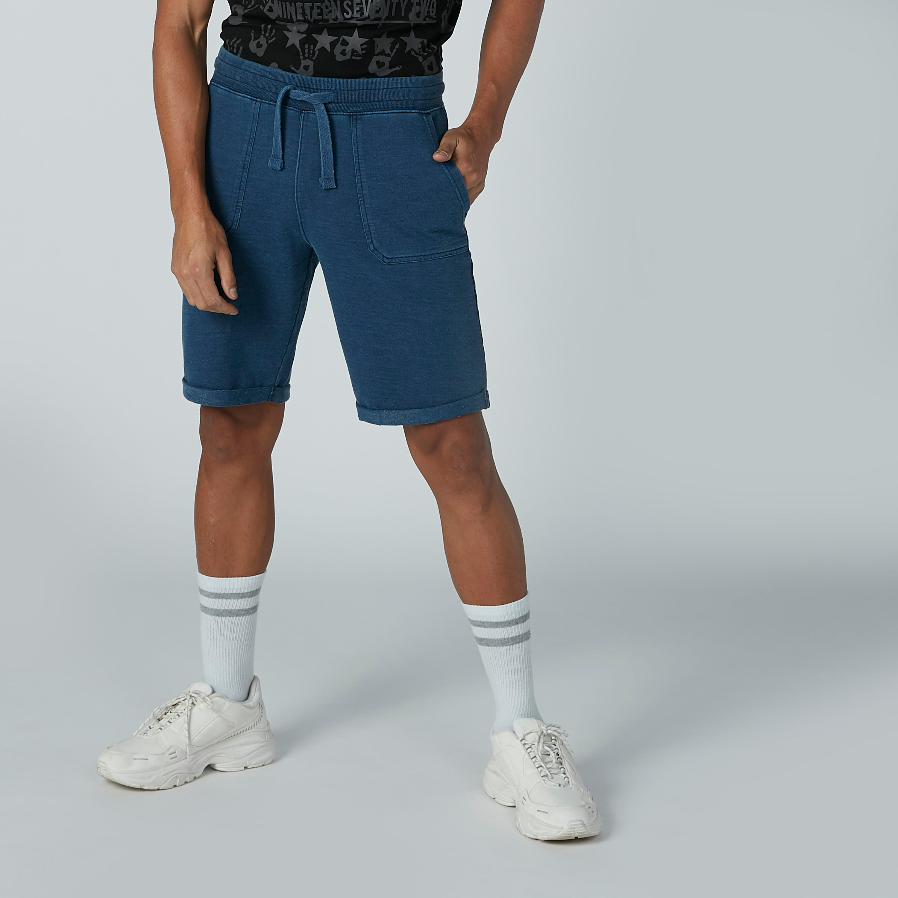 Lee Cooper Solid Shorts with Pocket Detail and Drawstring-men-clothing-bottoms-shorts-image-1