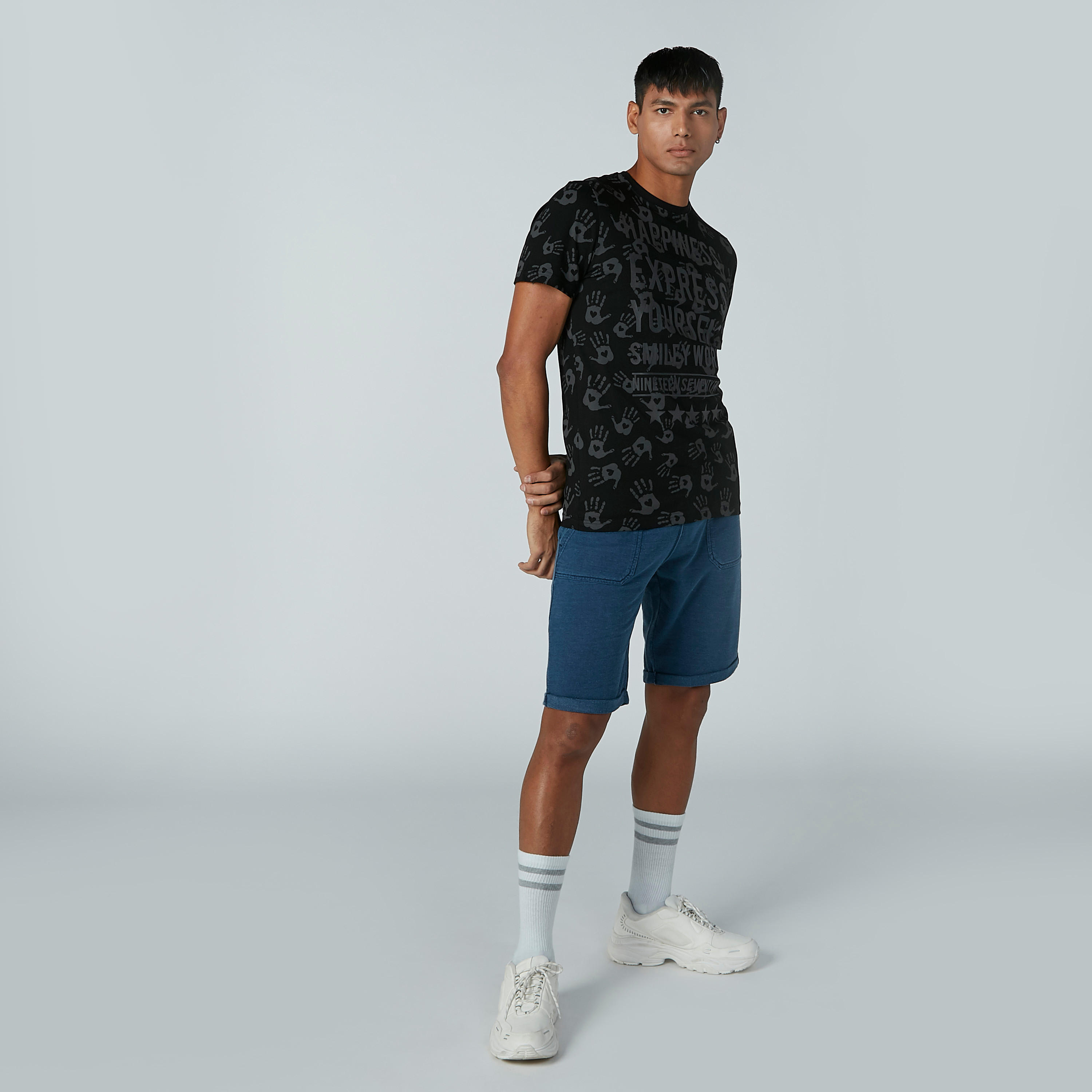 Lee Cooper Solid Shorts with Pocket Detail and Drawstring-men-clothing-bottoms-shorts-image-2