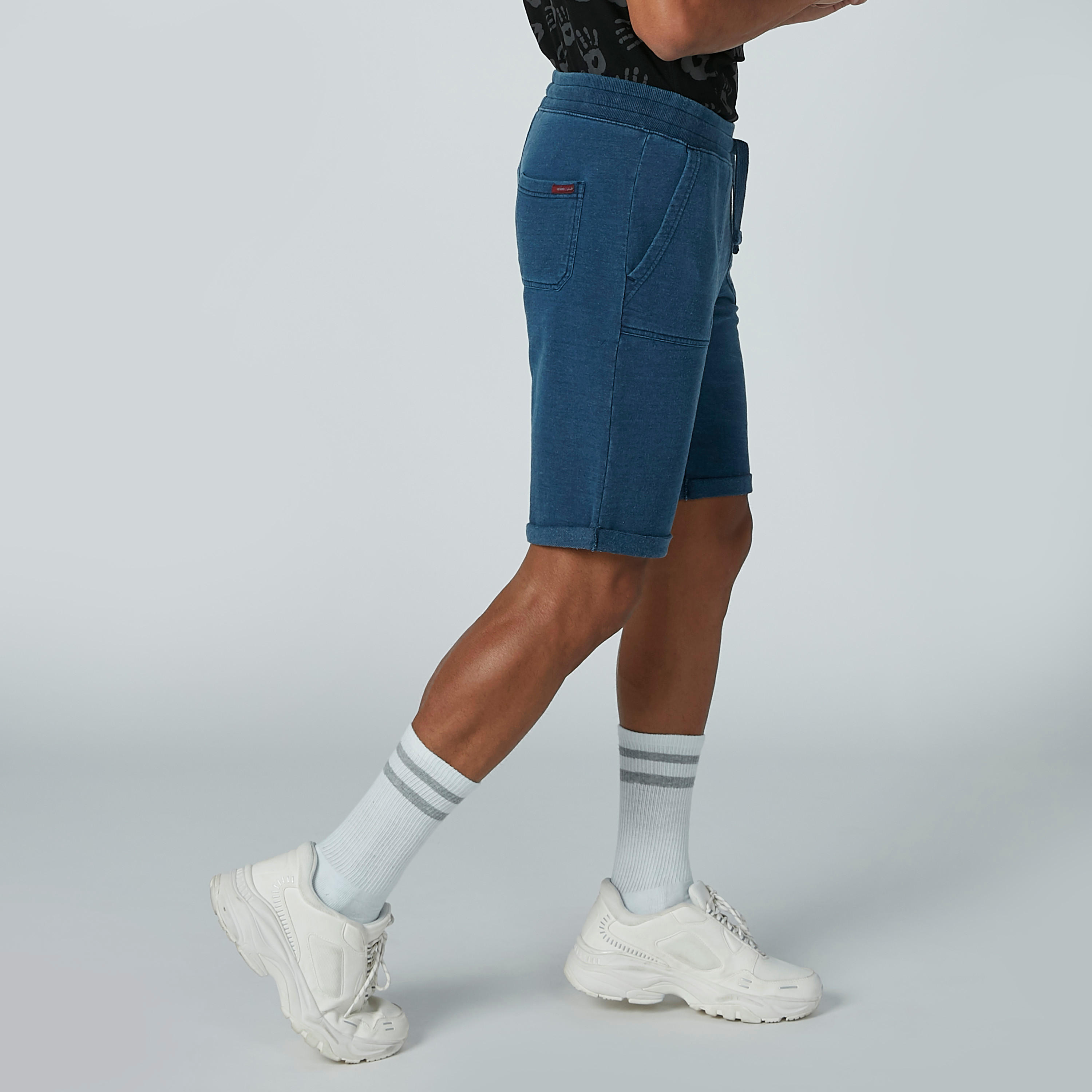 Lee Cooper Solid Shorts with Pocket Detail and Drawstring-men-clothing-bottoms-shorts-image-3