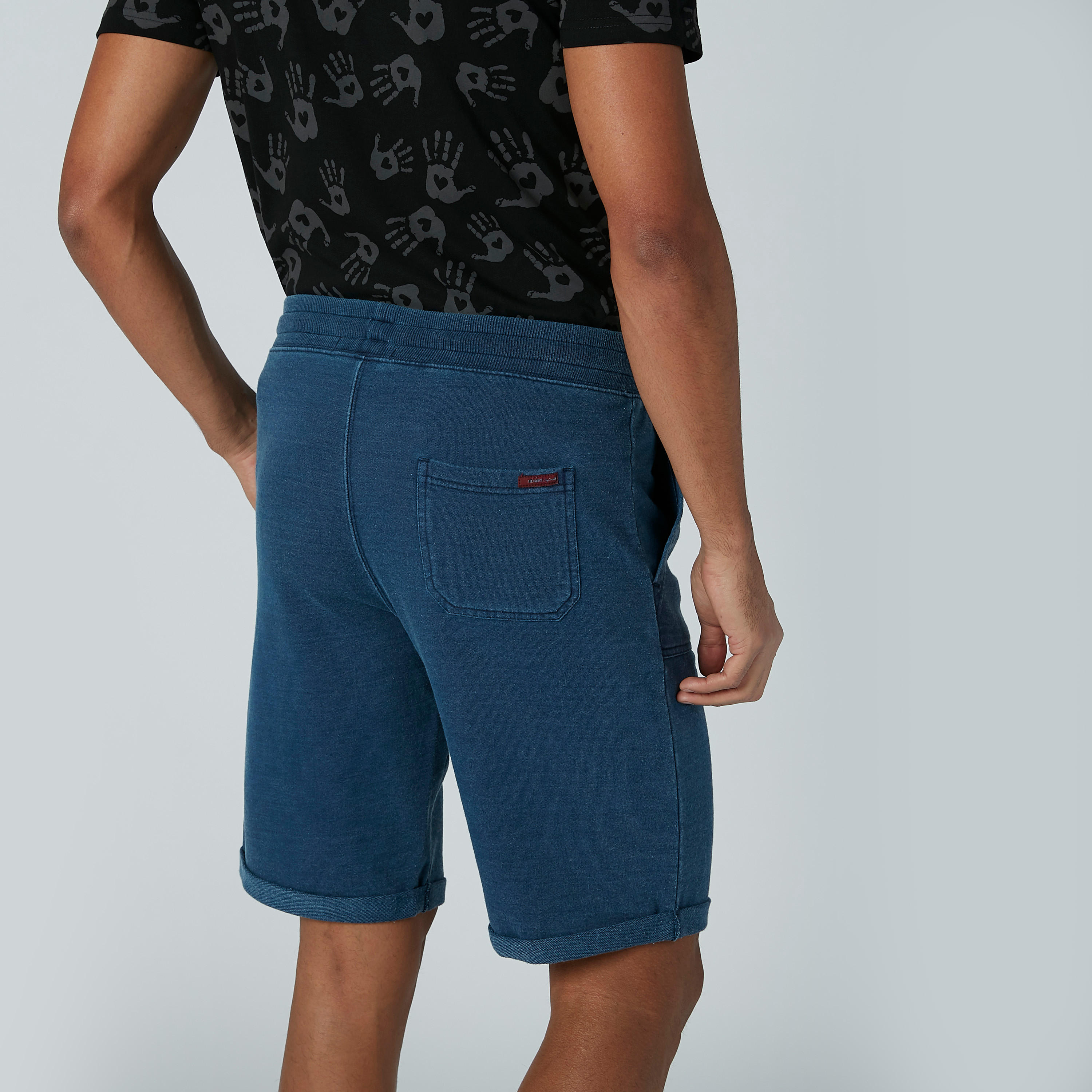 Lee Cooper Solid Shorts with Pocket Detail and Drawstring-men-clothing-bottoms-shorts-image-4