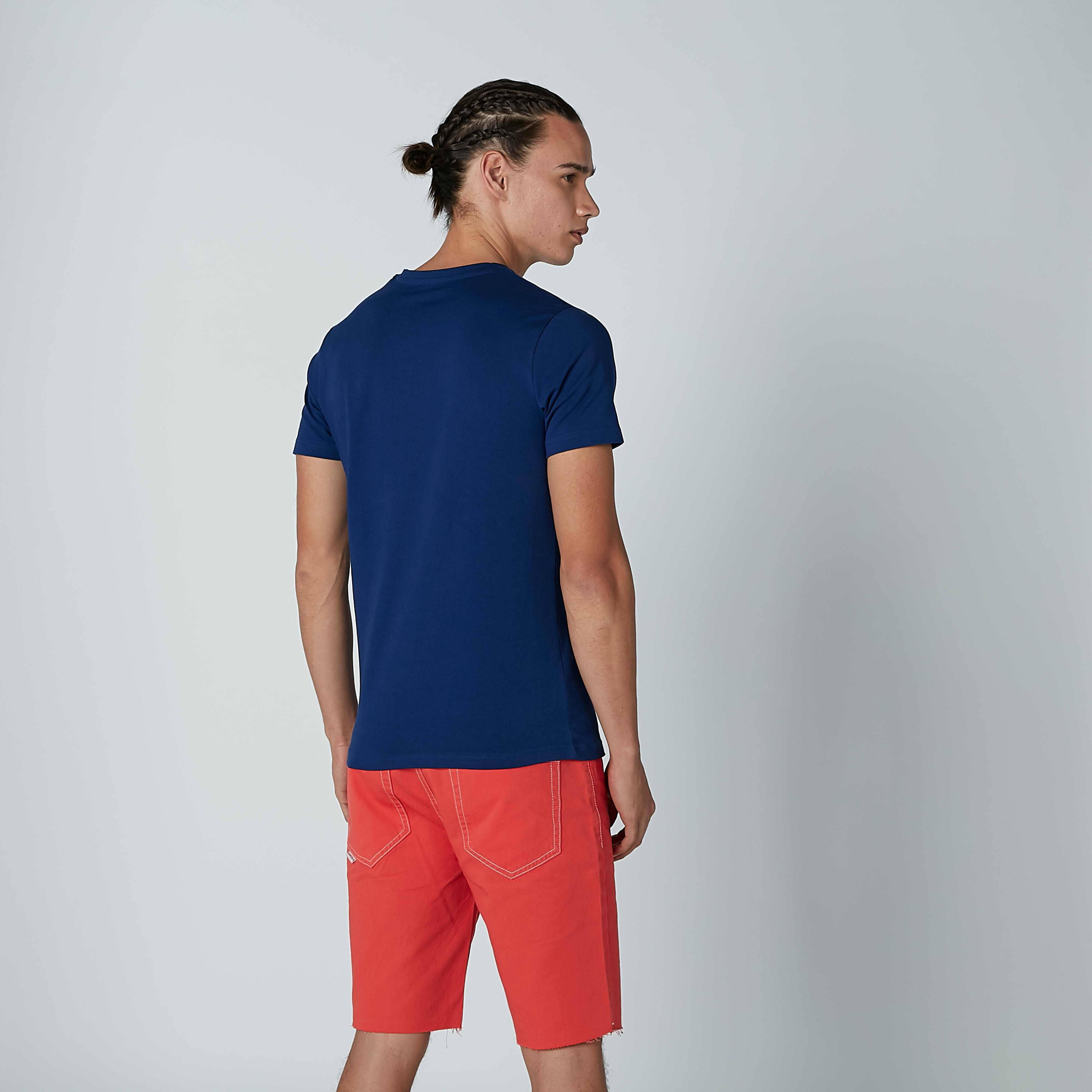 Lee Cooper Printed T-shirt with V-neck and Short Sleeves-men-clothing-tshirtsandpolos-tshirts-image-3