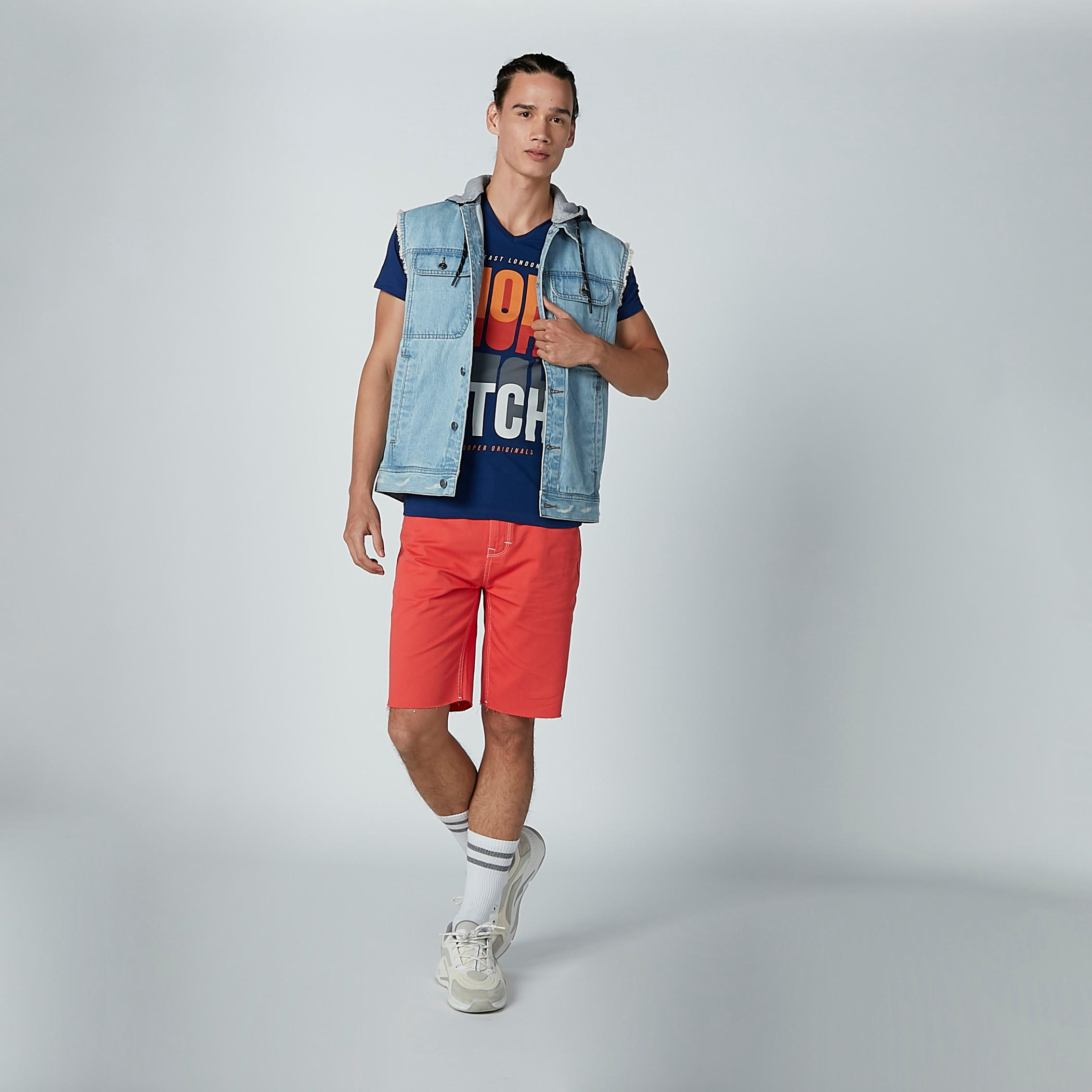 Lee Cooper Printed T-shirt with V-neck and Short Sleeves-men-clothing-tshirtsandpolos-tshirts-image-2