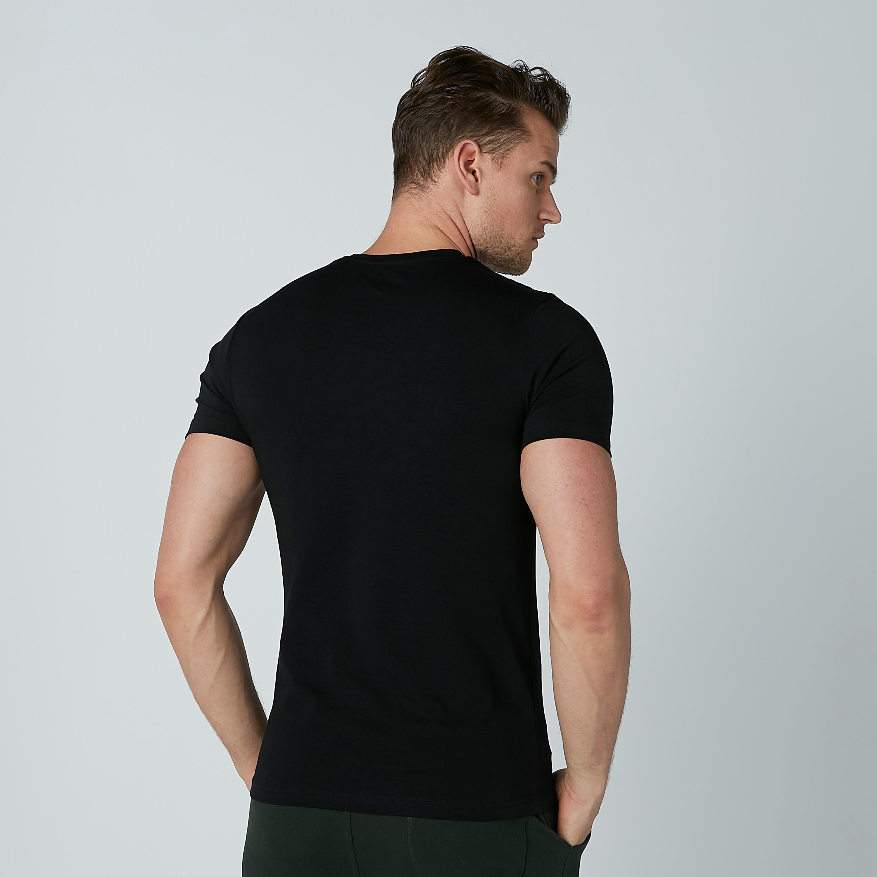 Lee Cooper Typographic Printed T-shirt with V-neck-men-clothing-tshirtsandpolos-tshirts-image-3