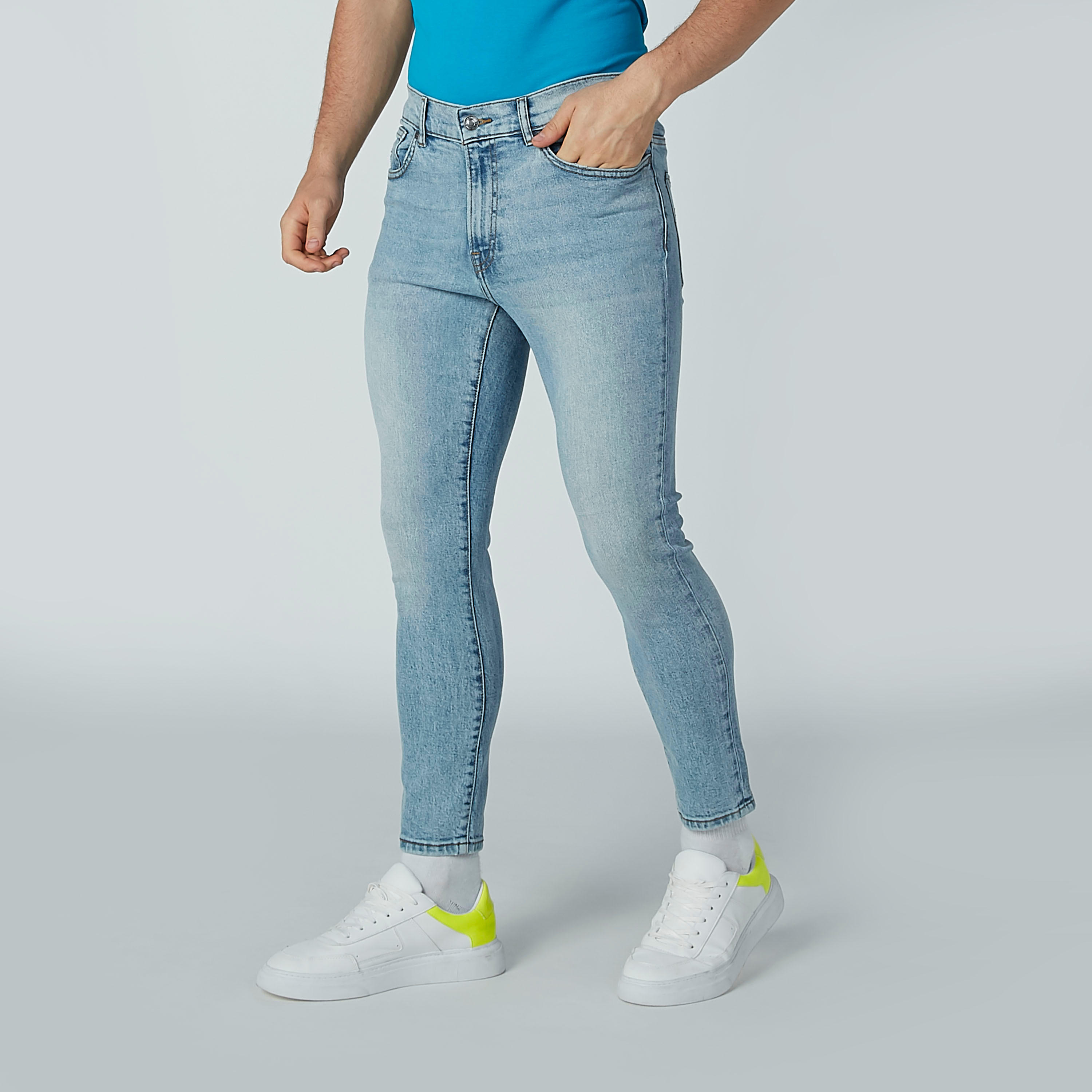 بنطال جينز بسحّاب إغلاق وجيوب من آيكونيك-men-clothing-bottoms-jeans-image-1