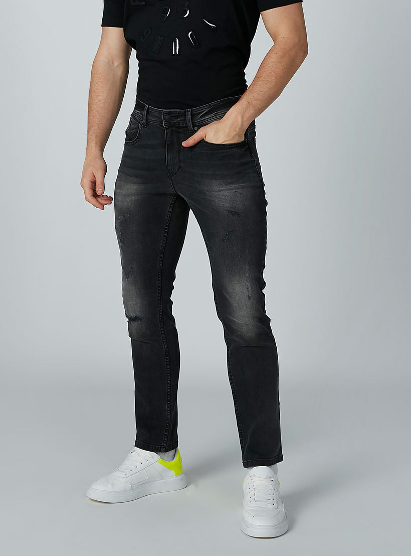 بنطال جينز ممزّق بجيوب من لي كوبر-men-clothing-bottoms-jeans-image-1