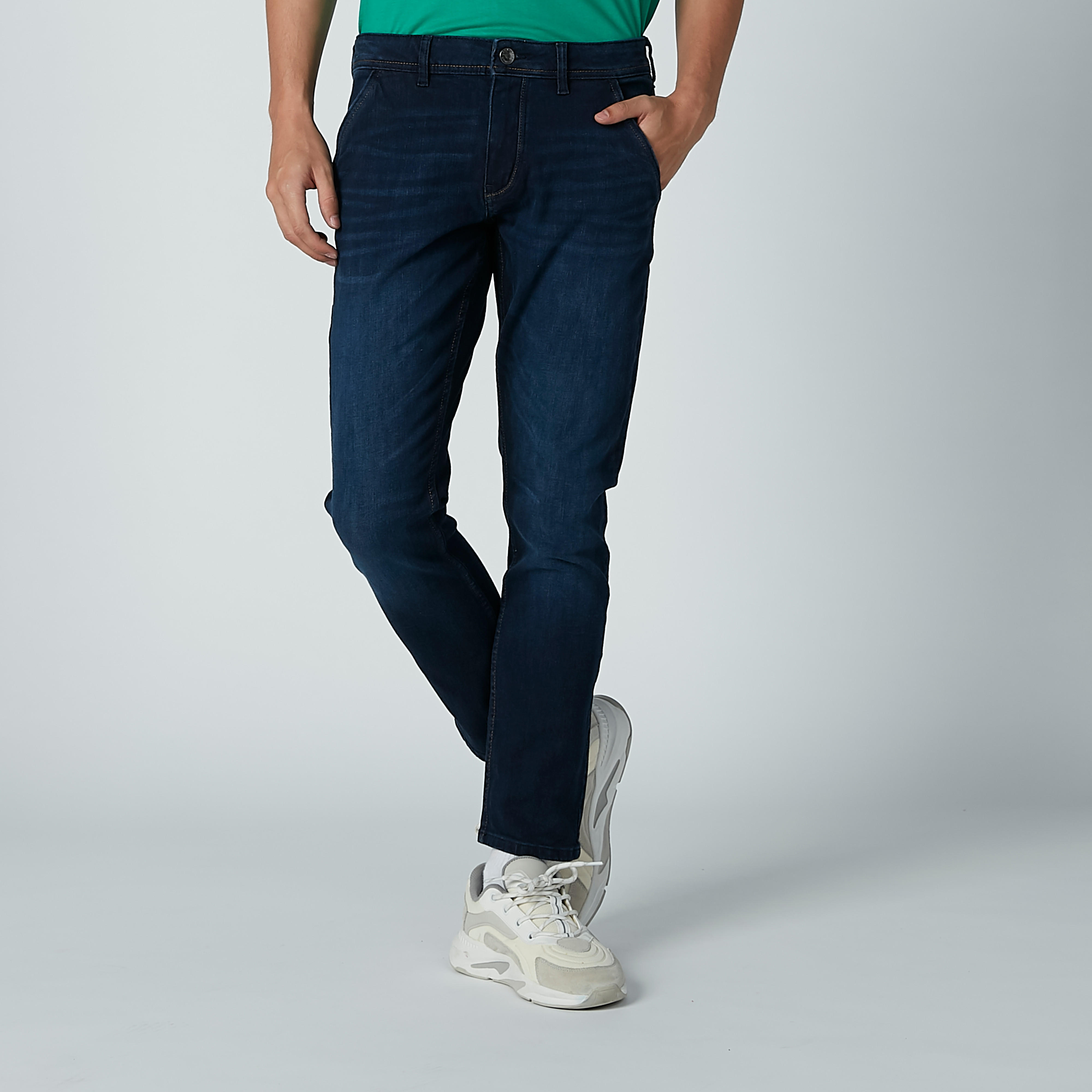 بنطال جينز سادة بسحّاب إغلاق وجيوب من لي كوبر-men-clothing-bottoms-jeans-image-1