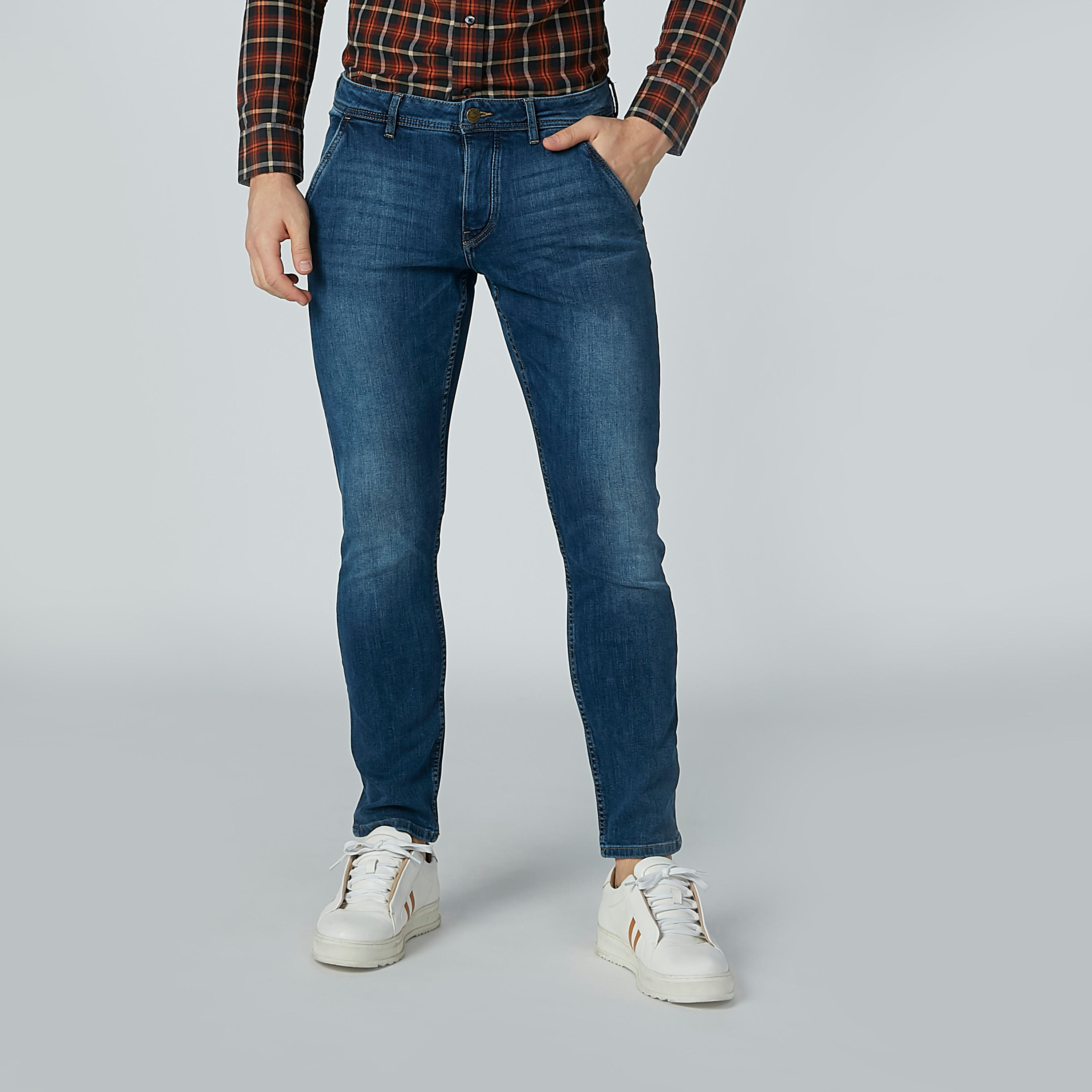 بنطال جيز طويل بجيوب وحلقات للحزام من لي كوبر-men-clothing-bottoms-jeans-image-1