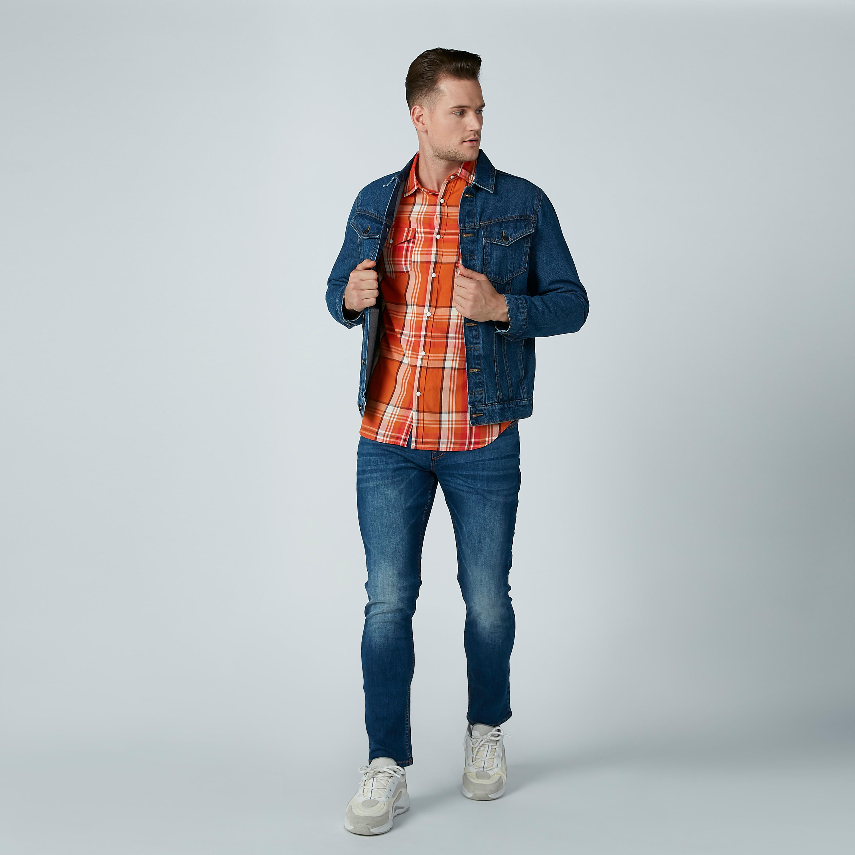 قميص كاروهات بأكمام طويلة من لي كوبر-men-clothing-shirts-image-2