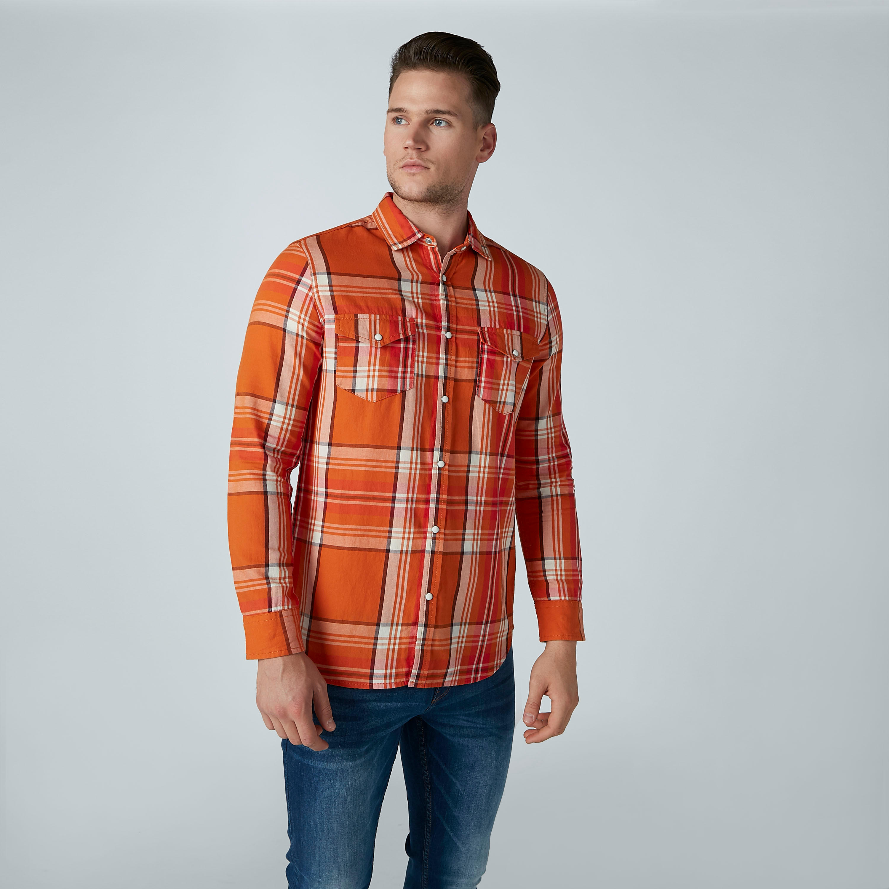 قميص كاروهات بأكمام طويلة من لي كوبر-men-clothing-shirts-image-3