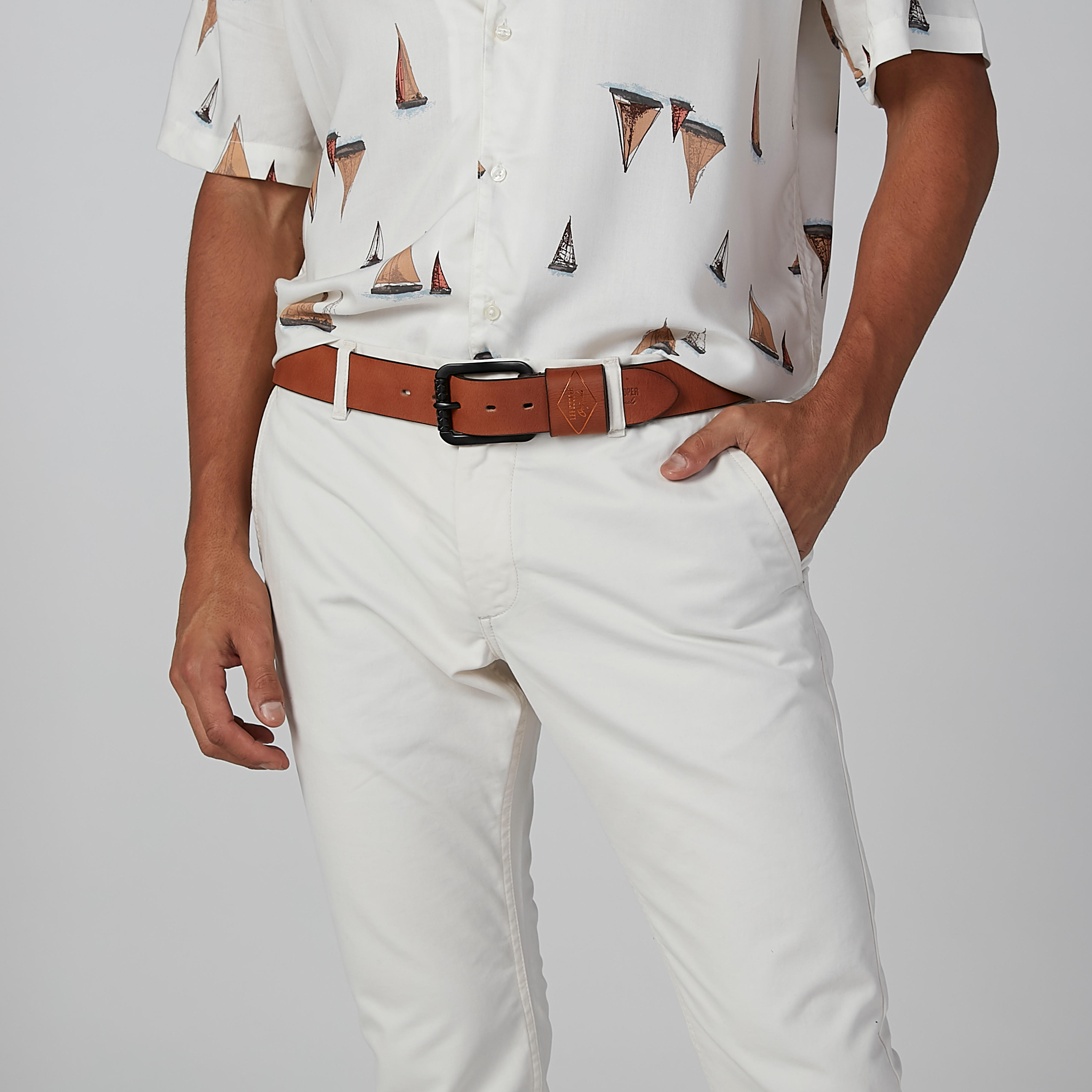 حزام سادة بإبزيم دبوس من لي كوبر-men-beltsandwallets-belts-image-2