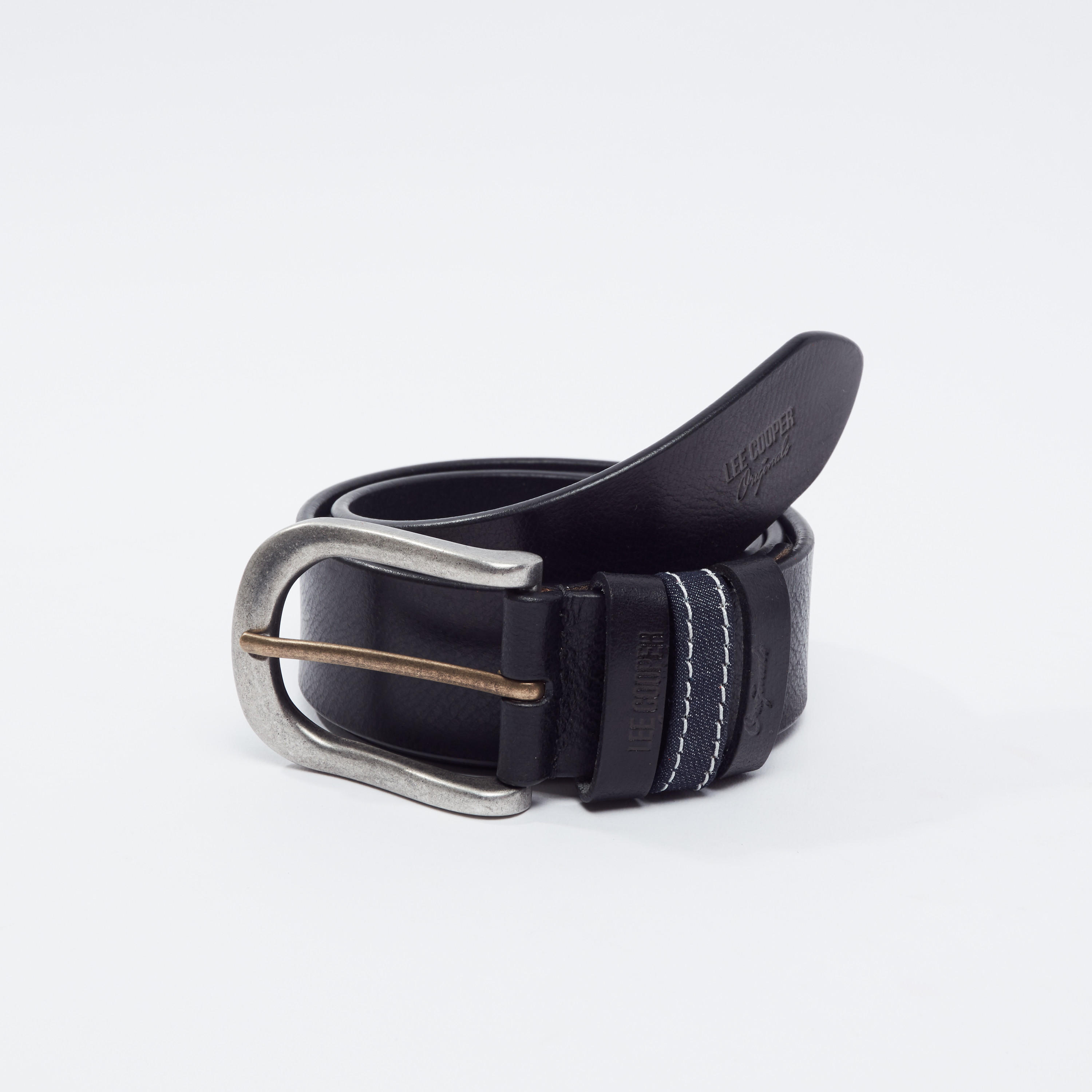 حزام بارز الملمس بإبزيم بدبوس من لي كوبر-men-beltsandwallets-belts-image-1