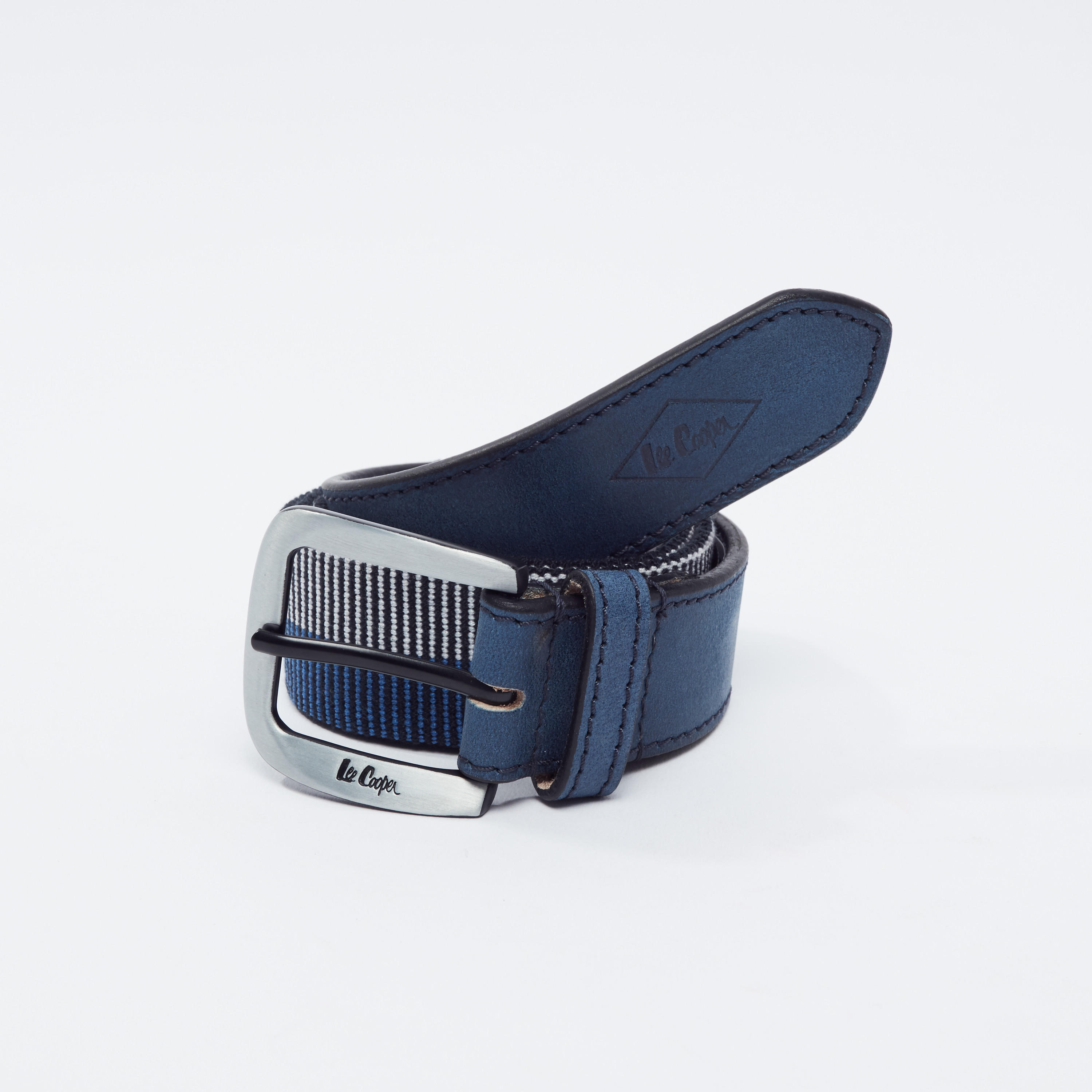 Lee Cooper Textured Belt with Pin Buckle-men-beltsandwallets-belts-image-1