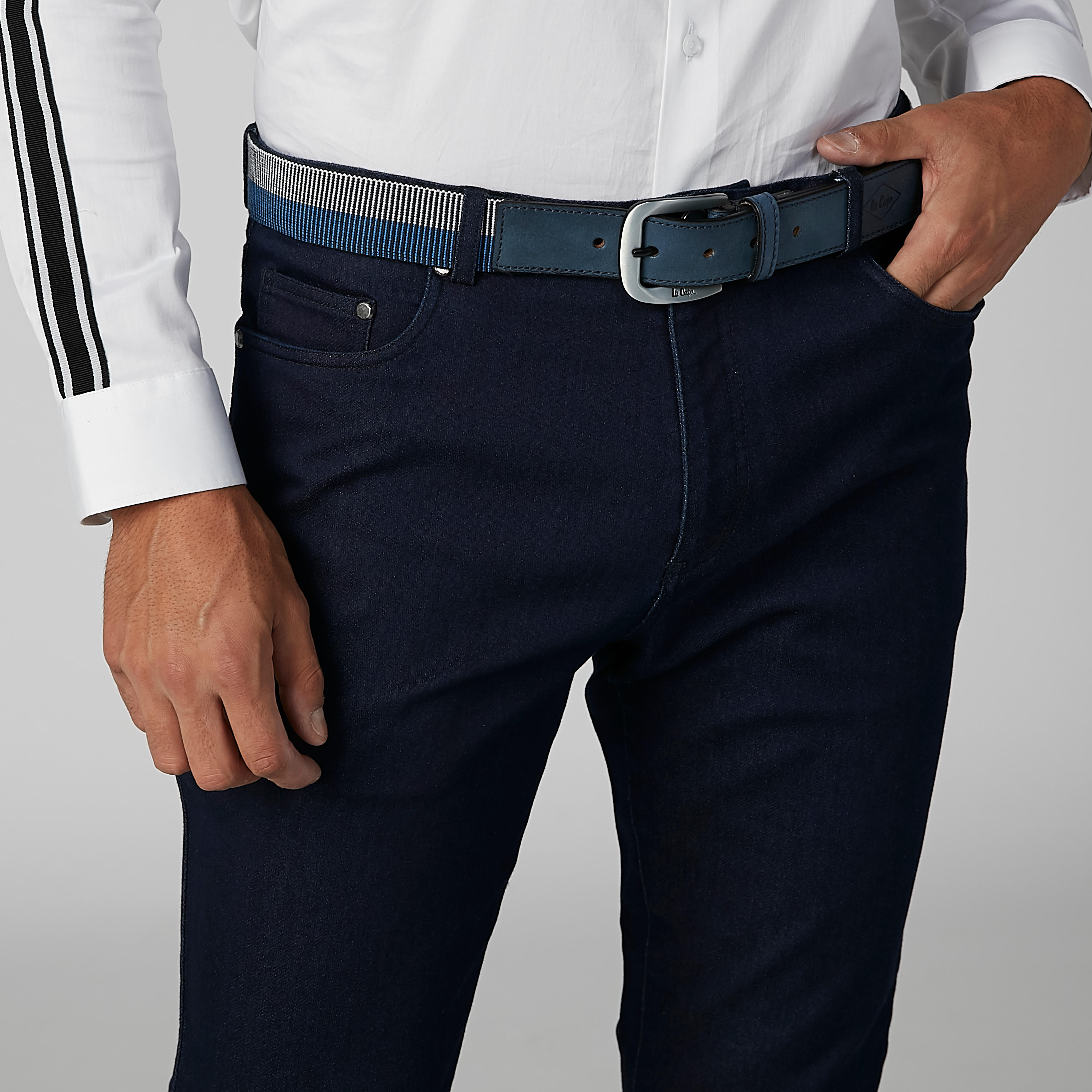 Lee Cooper Textured Belt with Pin Buckle-men-beltsandwallets-belts-image-2