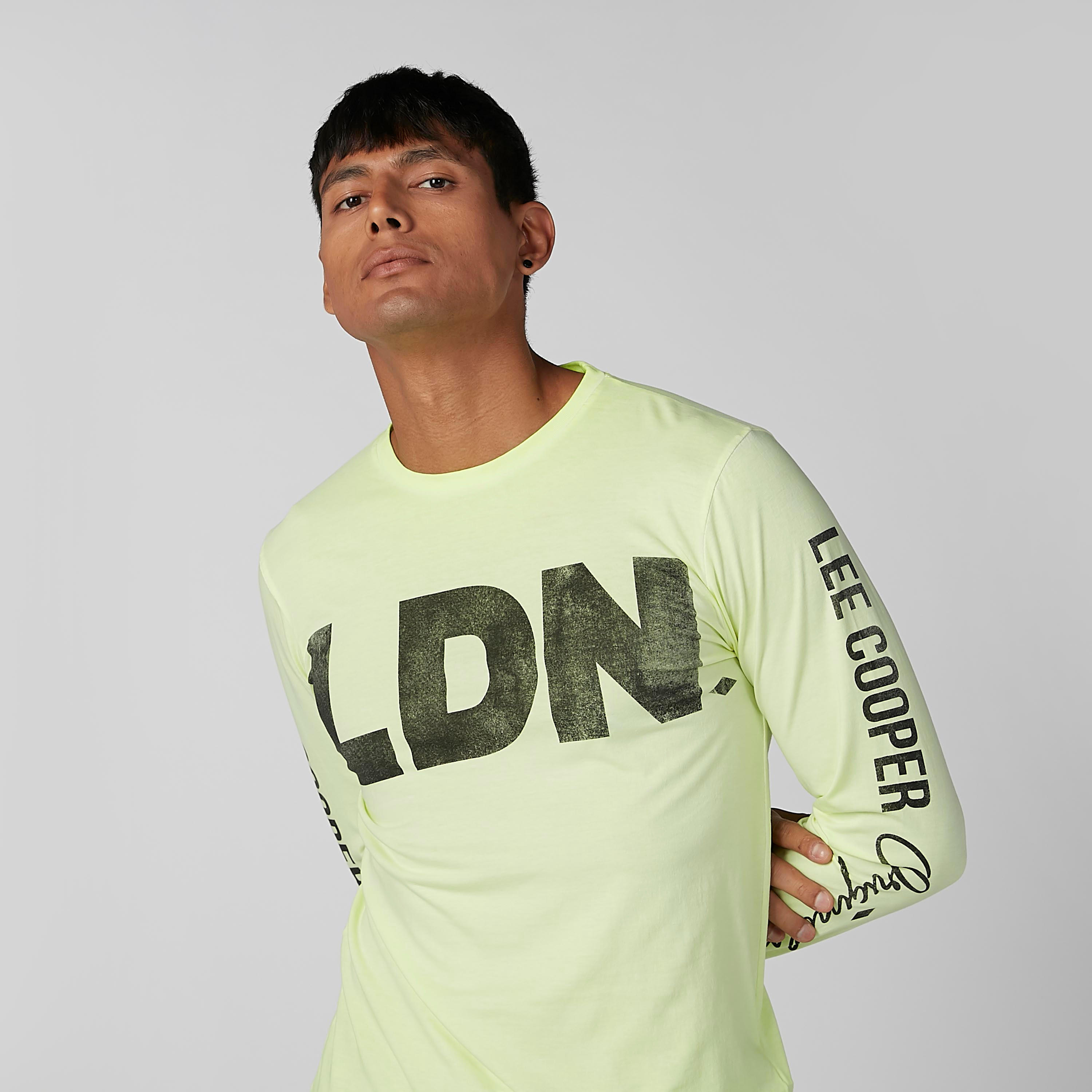 Lee Cooper Printed T-shirt with Round Neck and Long Sleeves-men-clothing-tshirtsandpolos-tshirts-image-2