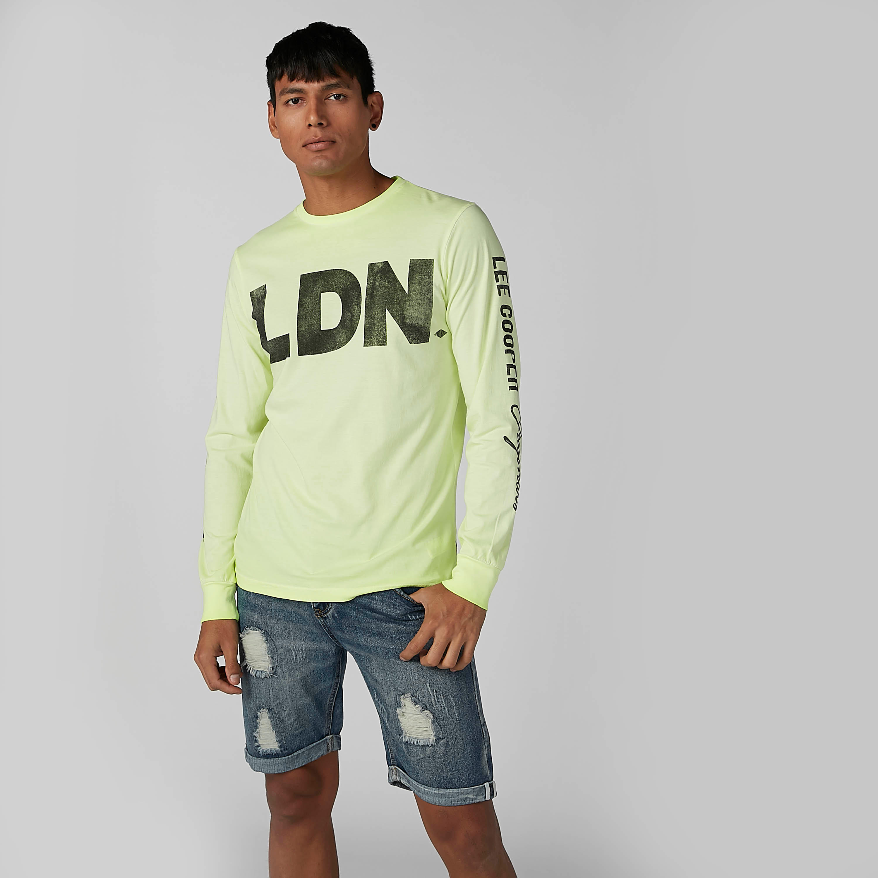 Lee Cooper Printed T-shirt with Round Neck and Long Sleeves-men-clothing-tshirtsandpolos-tshirts-image-3