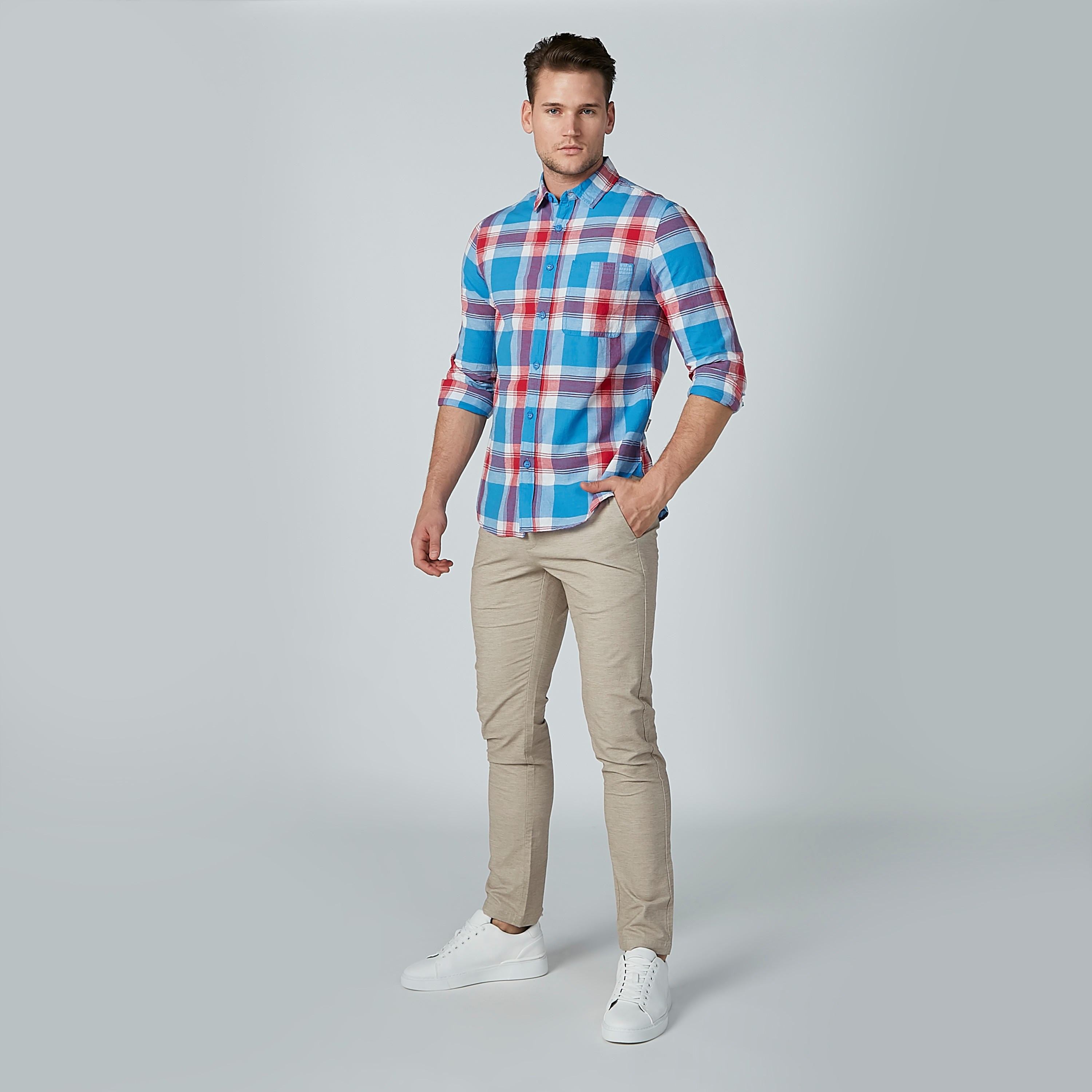 Lee Cooper Chequered Shirt with Long Sleeves and Complete Placket-men-clothing-shirts-image-2