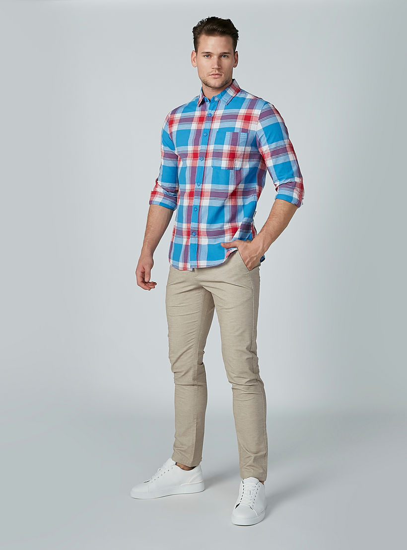 Lee Cooper Chequered Shirt with Long Sleeves and Complete Placket-men-clothing-shirts-image-2