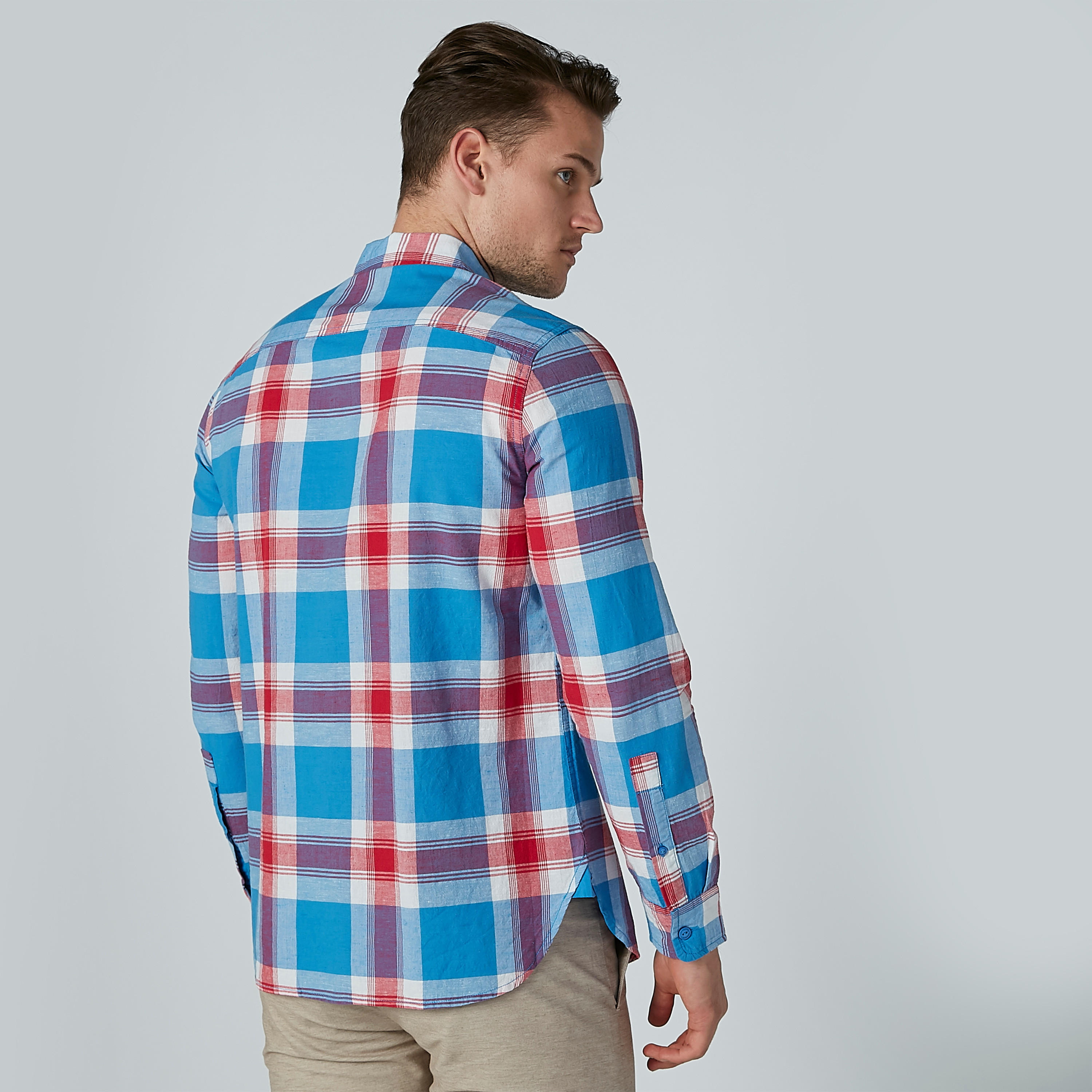 Lee Cooper Chequered Shirt with Long Sleeves and Complete Placket-men-clothing-shirts-image-3