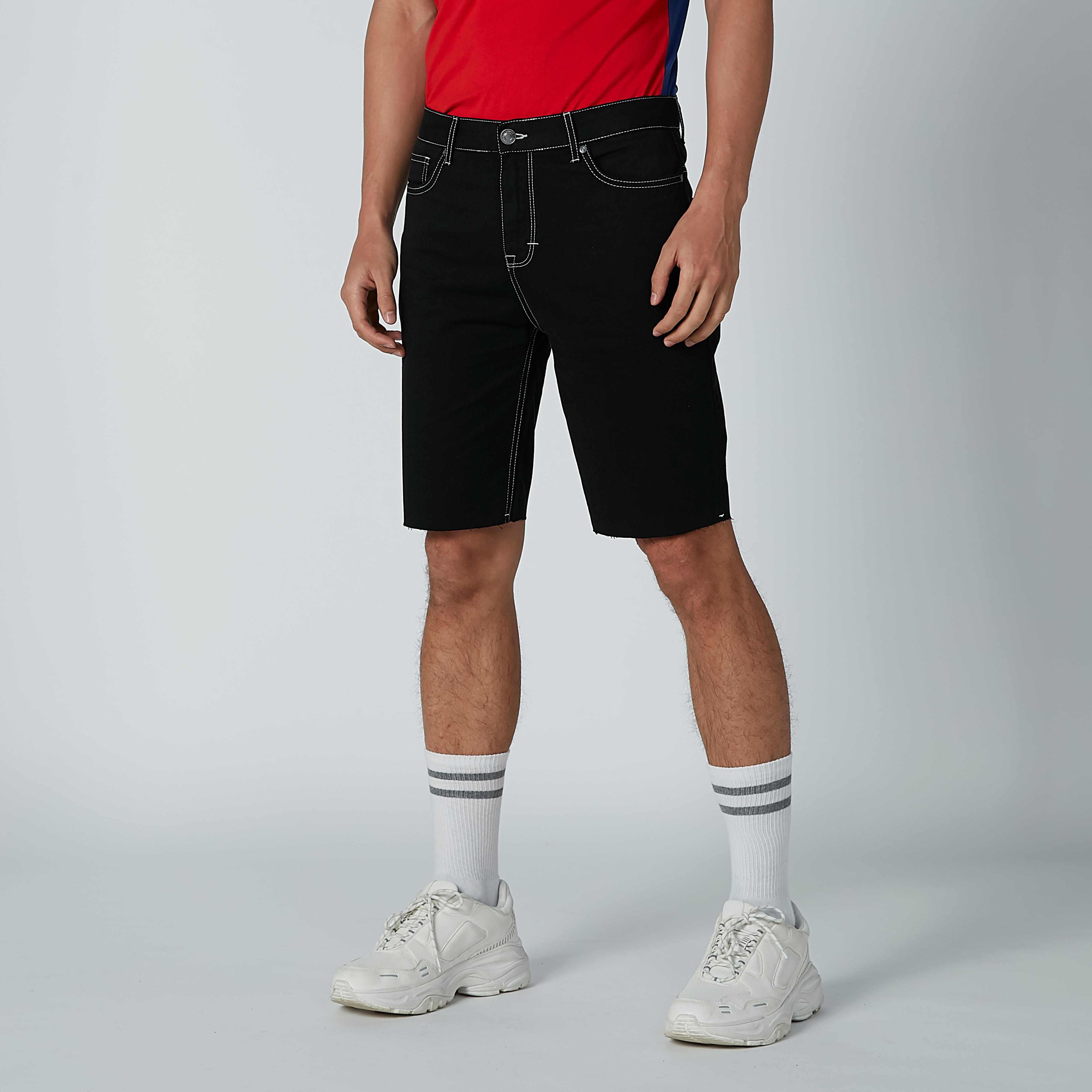 Lee Cooper Stitch Detail Shorts with Pockets-men-clothing-bottoms-shorts-image-1