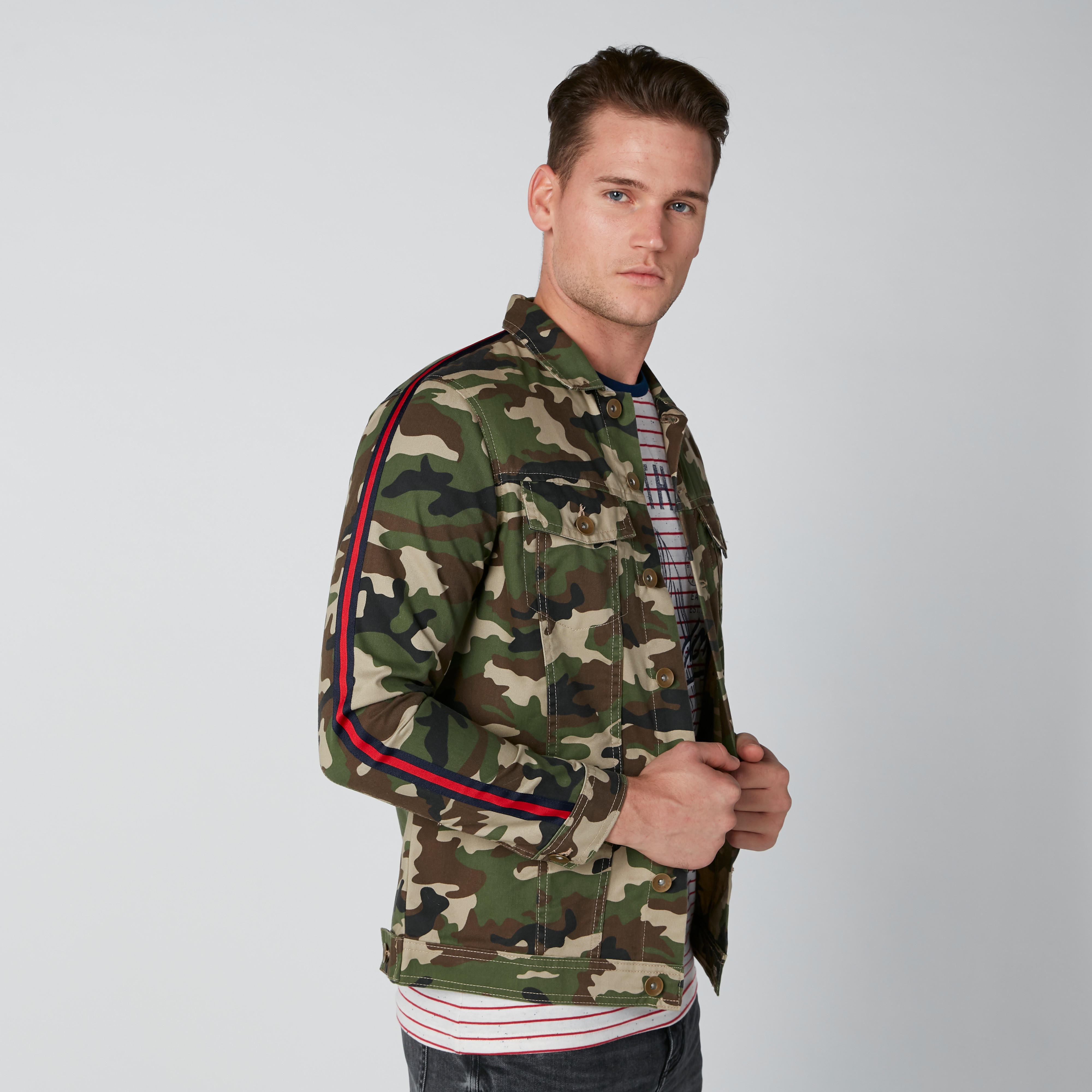 Sustainable Camouflage Printed Denim Jacket with Tape Detail-men-clothing-jacketsandblazers-jackets-image-3