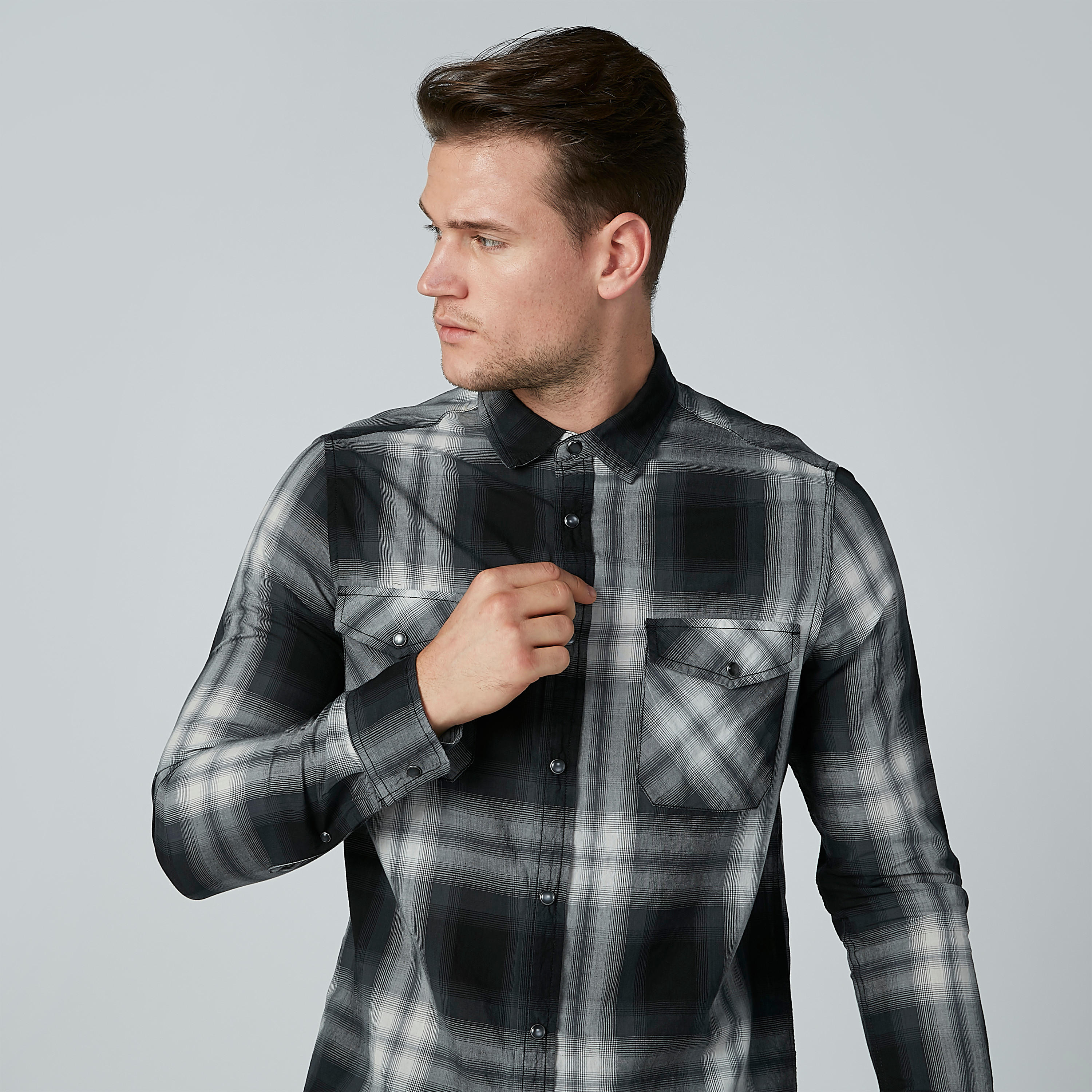 قميص كاروهات بأكمام طويلة وأزرار من لي كوبر-men-clothing-shirts-image-3