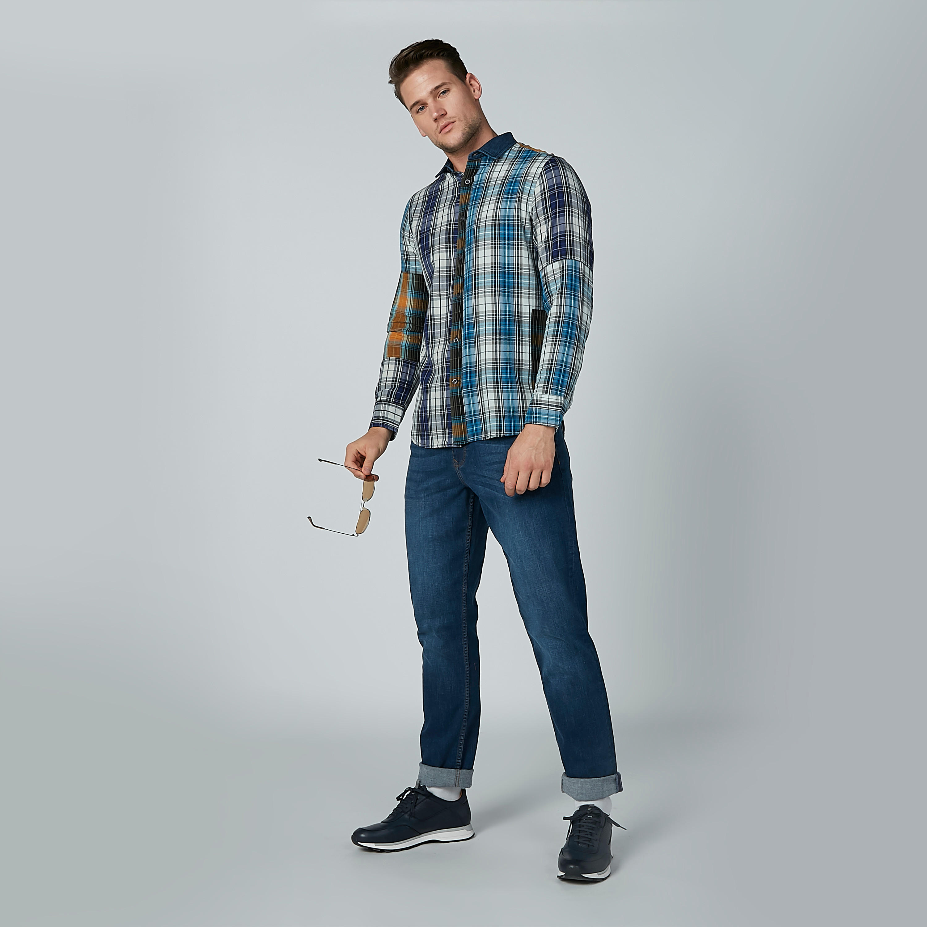 قميص كاروهات بأكمام طويلة وأزرار من لي كوبر-men-clothing-shirts-image-3