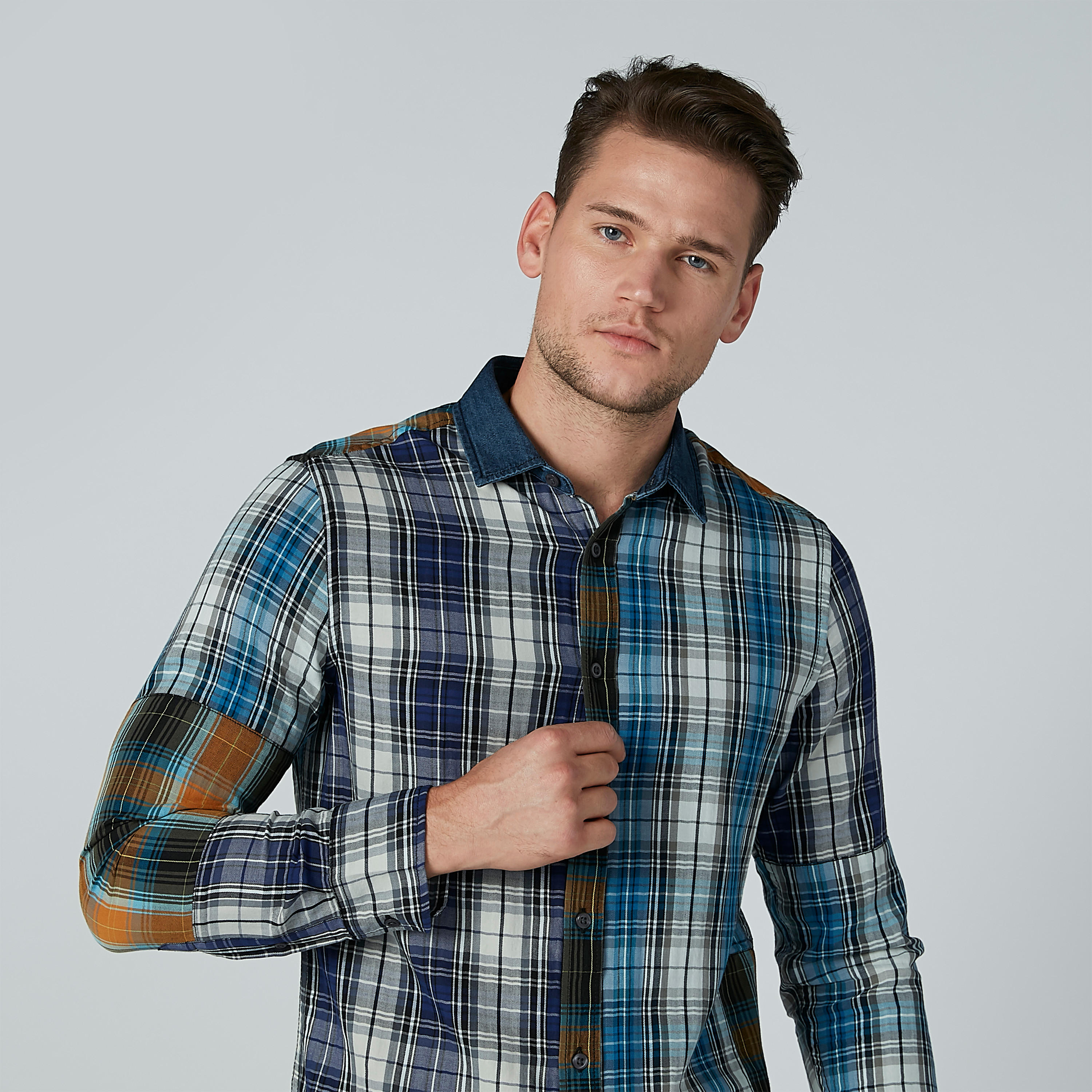 قميص كاروهات بأكمام طويلة وأزرار من لي كوبر-men-clothing-shirts-image-2