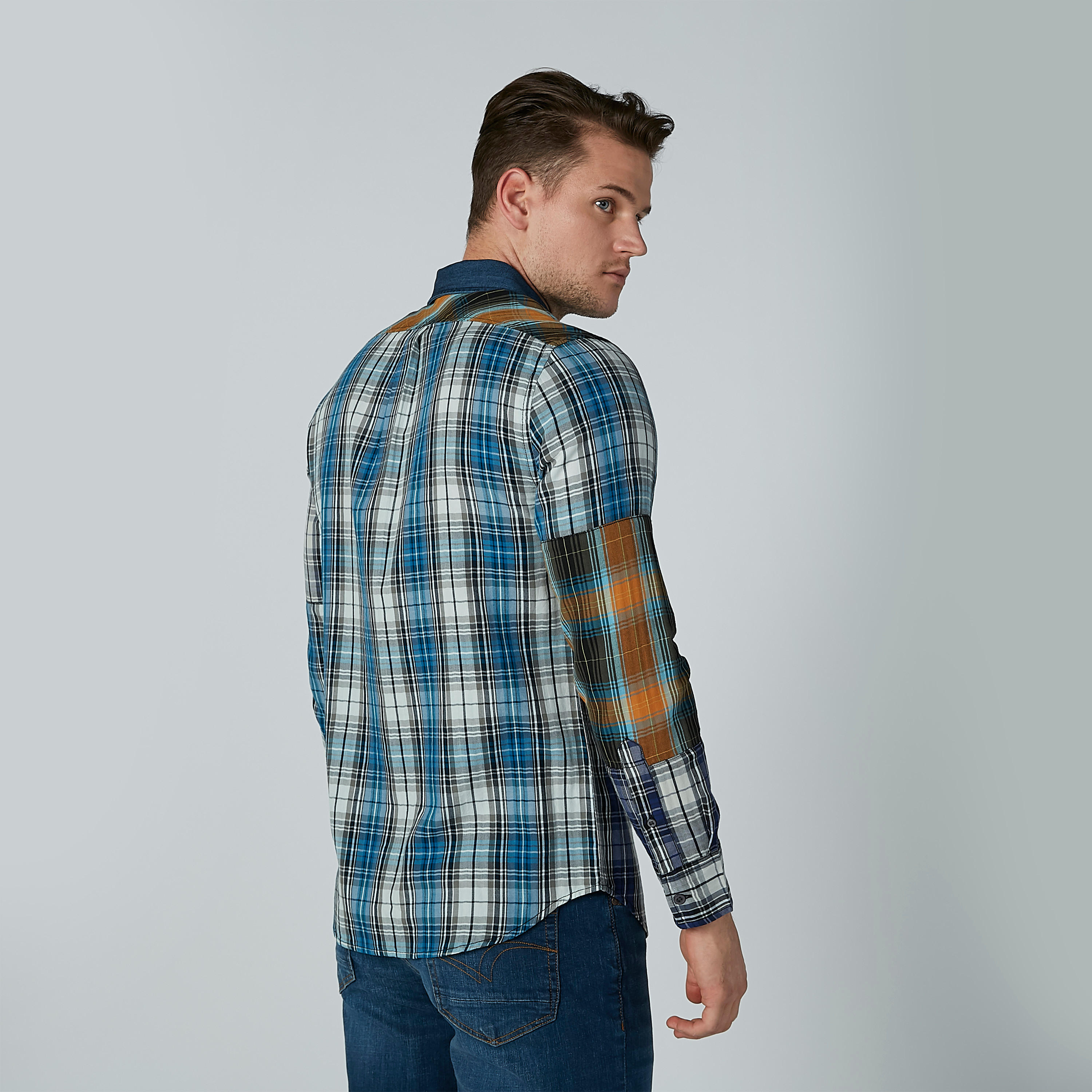 قميص كاروهات بأكمام طويلة وأزرار من لي كوبر-men-clothing-shirts-image-1