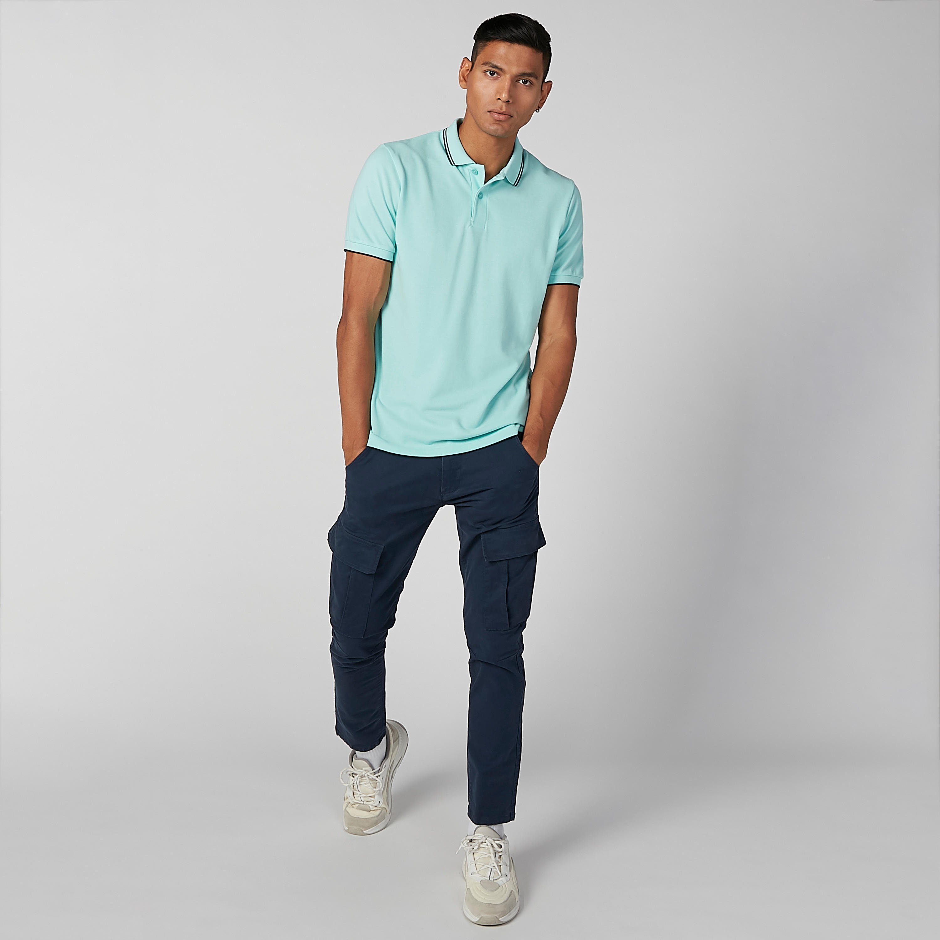 بنطلون رياضي مستدام سادة طويل بجيوب من لي كوبر-men-clothing-bottoms-trousersandchinos-trousers-image-2