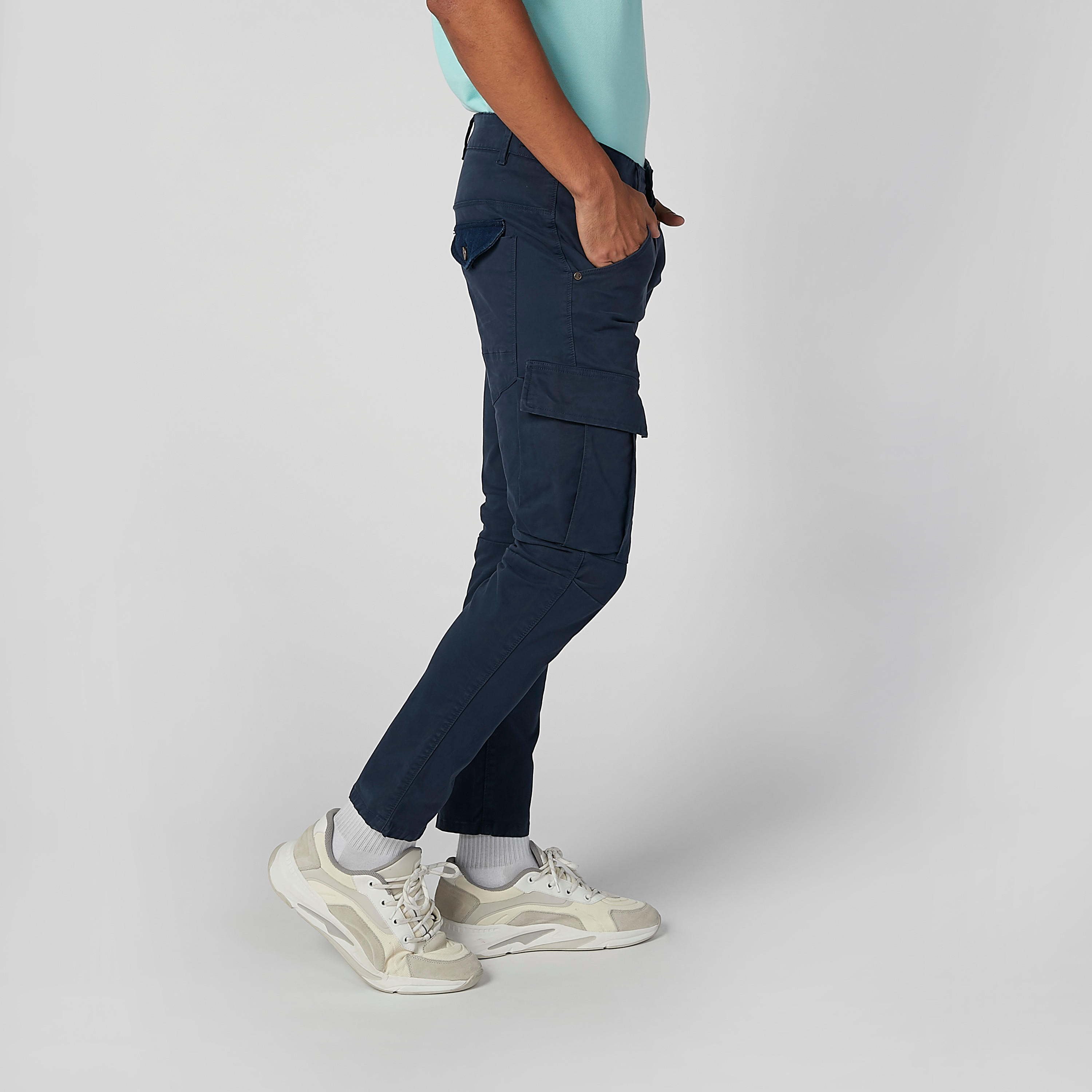بنطلون رياضي مستدام سادة طويل بجيوب من لي كوبر-men-clothing-bottoms-trousersandchinos-trousers-image-3