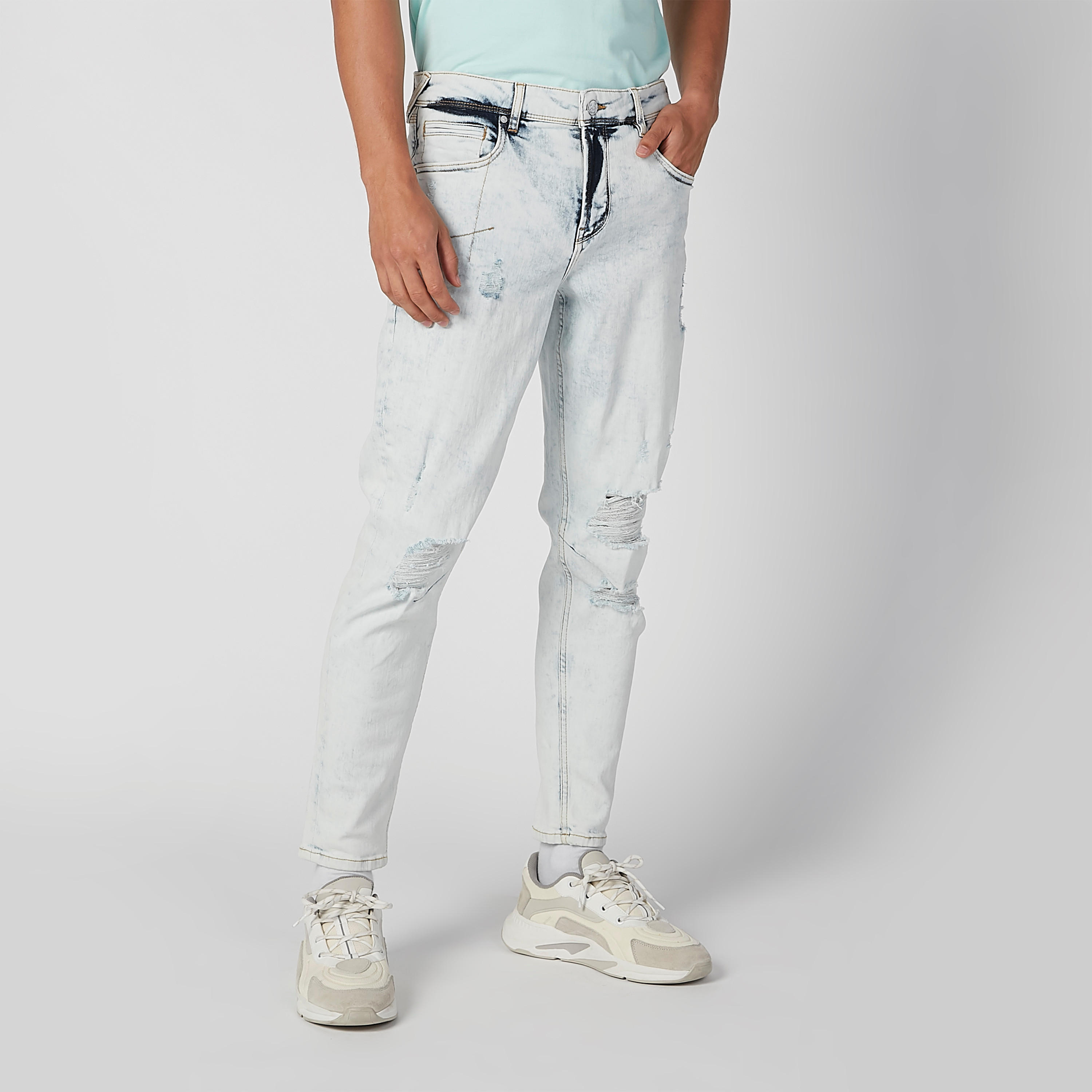 بنطلون جينز  مستدام ممزّق بخصر متوسط الارتفاع وجيوب -men-clothing-bottoms-jeans-image-1
