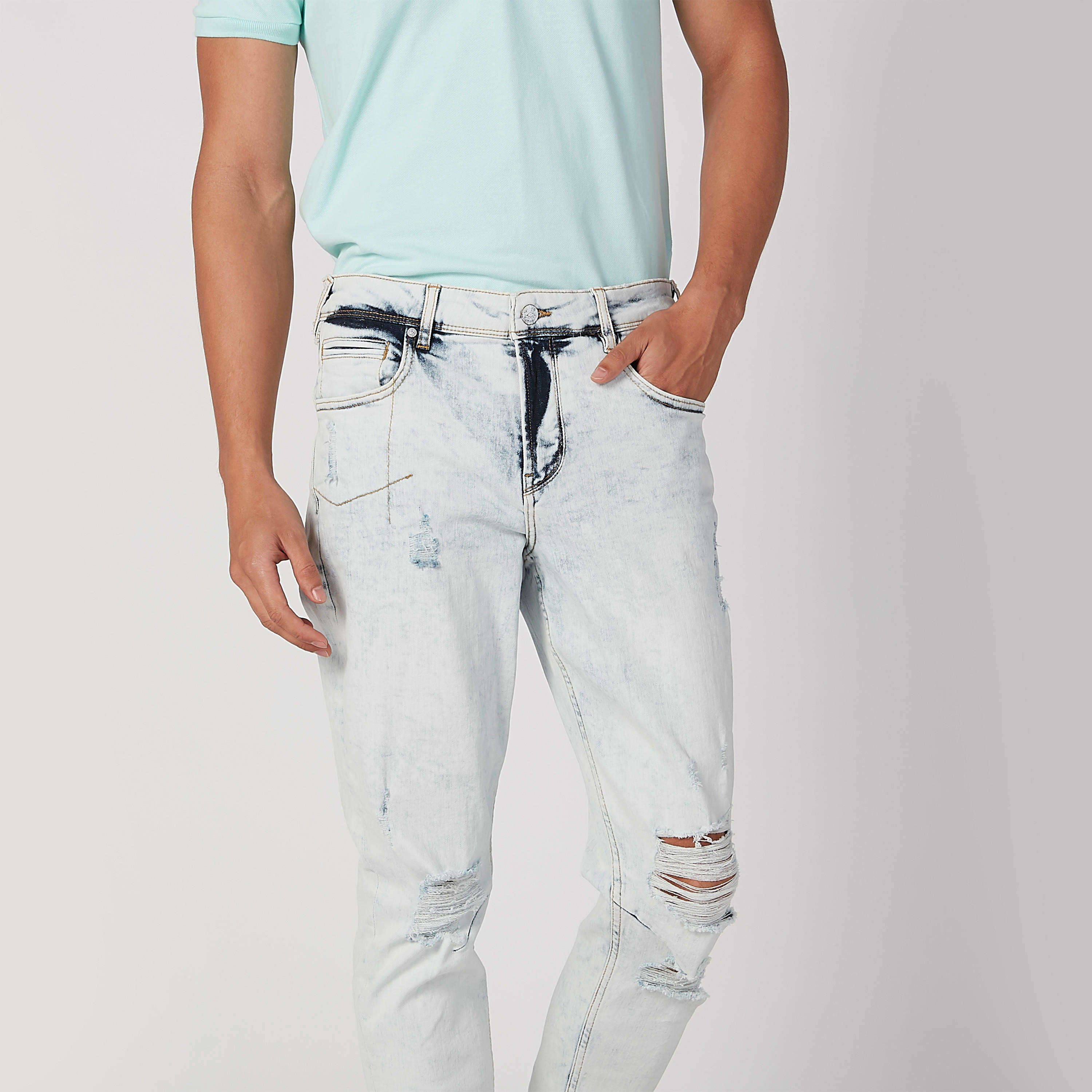 بنطلون جينز  مستدام ممزّق بخصر متوسط الارتفاع وجيوب -men-clothing-bottoms-jeans-image-4