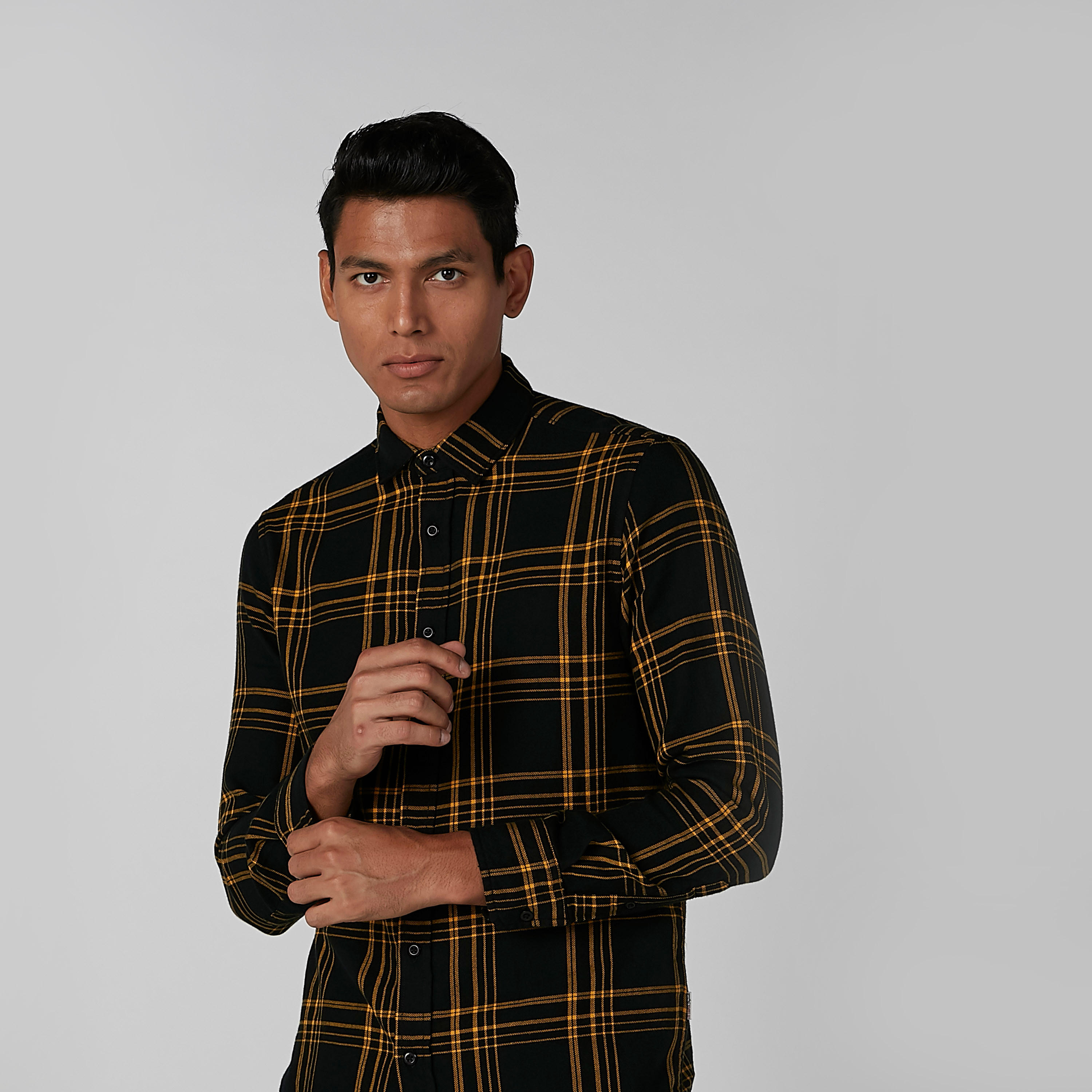 قميص كاروهات مستدام سليم وأكمام طويلة-men-clothing-shirts-image-3