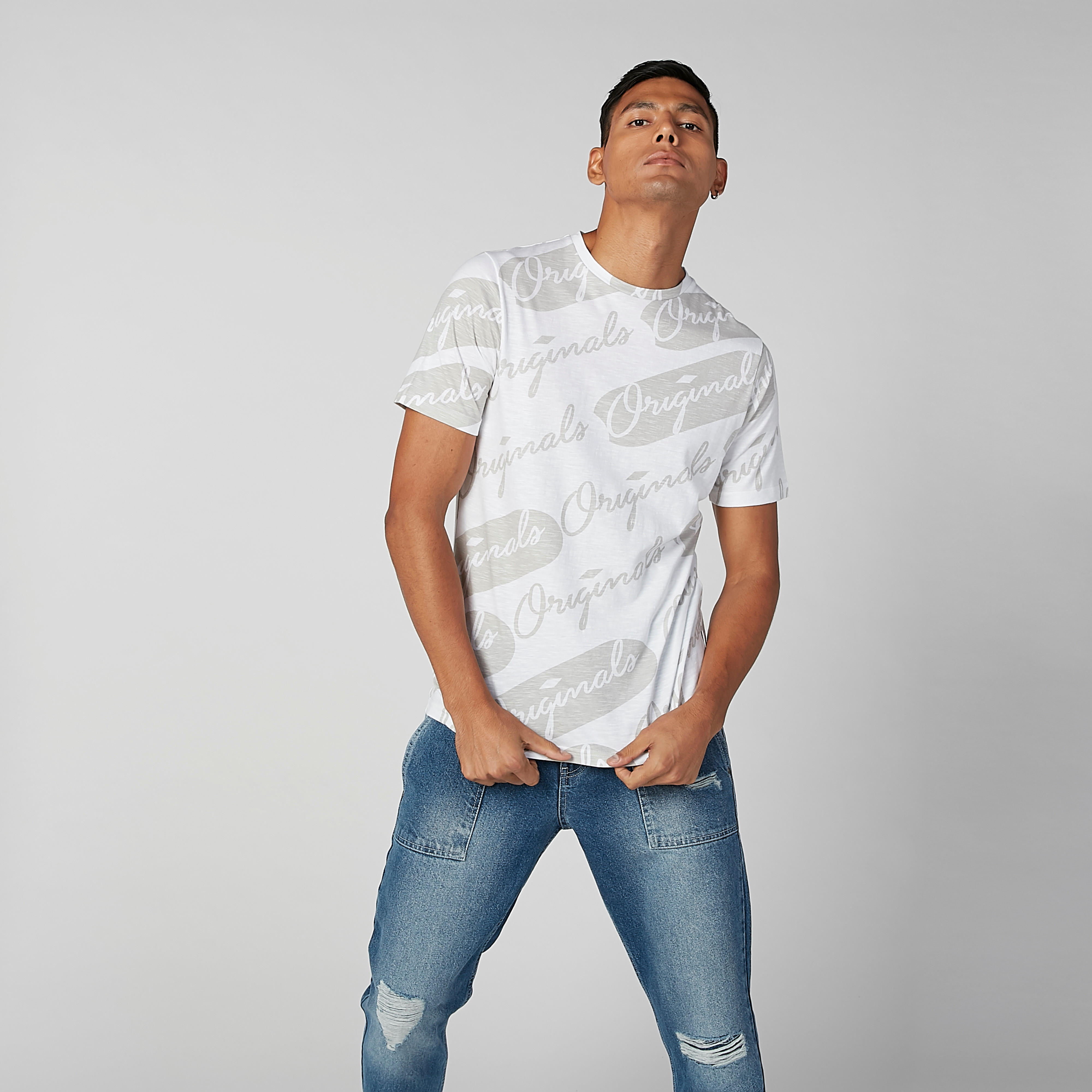 Sustainable Printed T-shirt with Crew Neck and Short Sleeves-men-clothing-tshirtsandpolos-tshirts-image-2
