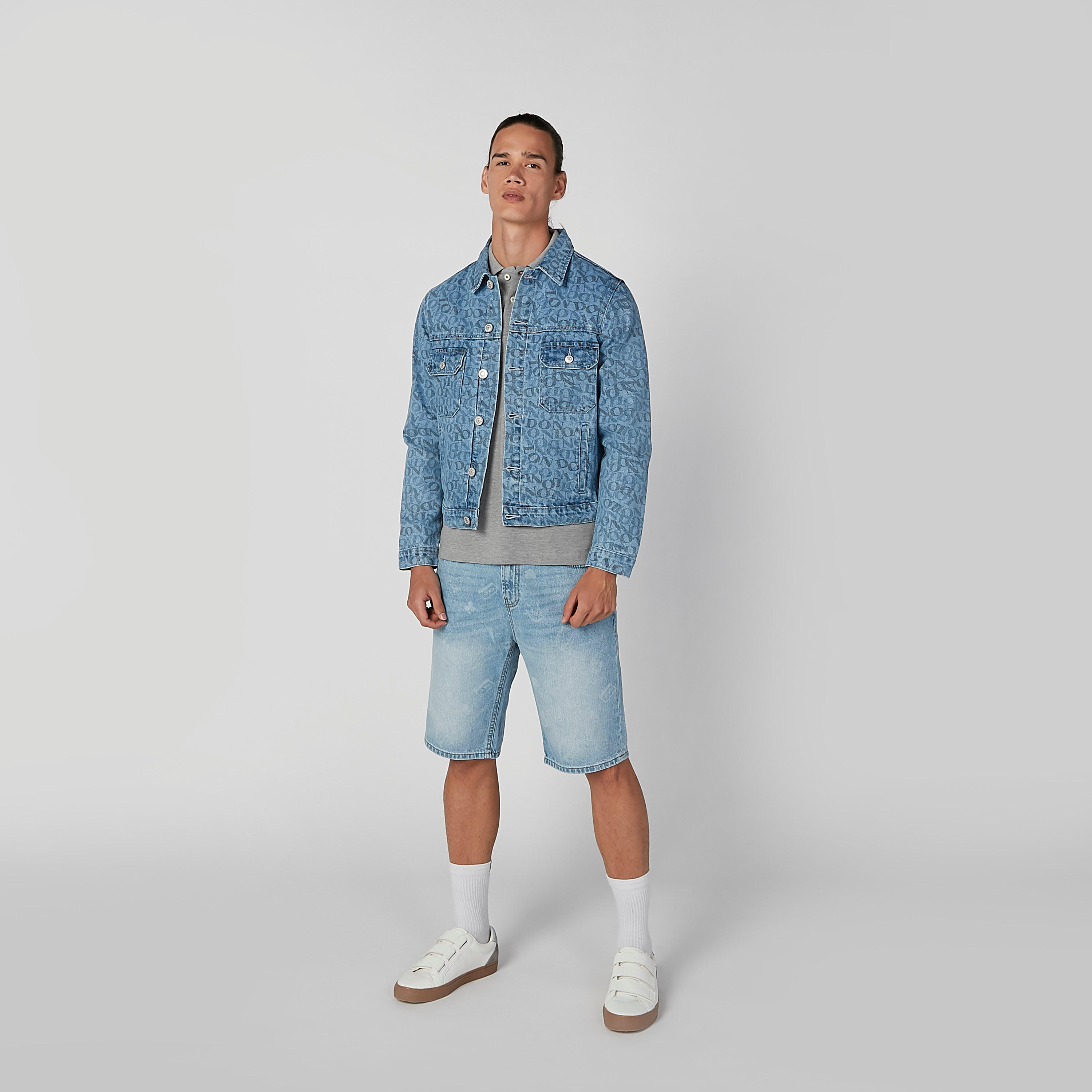 جاكيت دينم بأكمام طويلة وطبعات من لي كوبر-men-clothing-jacketsandblazers-jackets-image-1