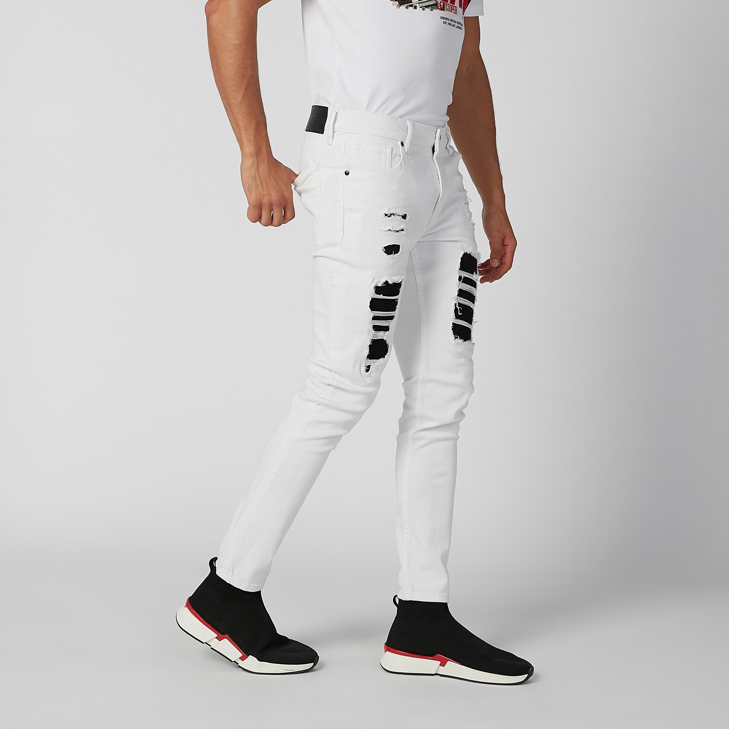 بنطلون جينز سكيني ممزق بخصر متوسط الارتفاع وجيوب-men-clothing-bottoms-jeans-image-1