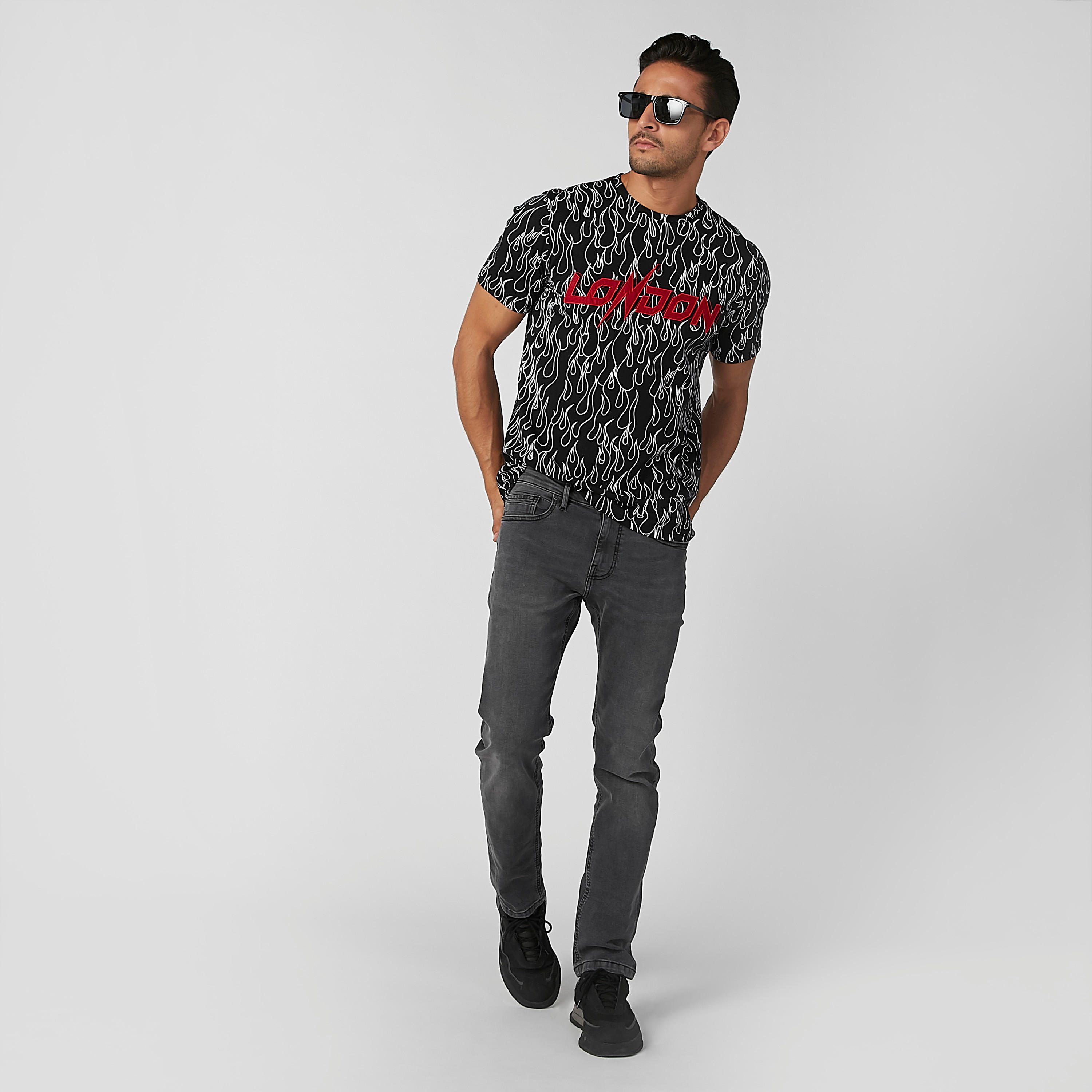Sustainable Printed T-shirt with Crew Neck and Short Sleeves-men-clothing-tshirtsandpolos-tshirts-image-2