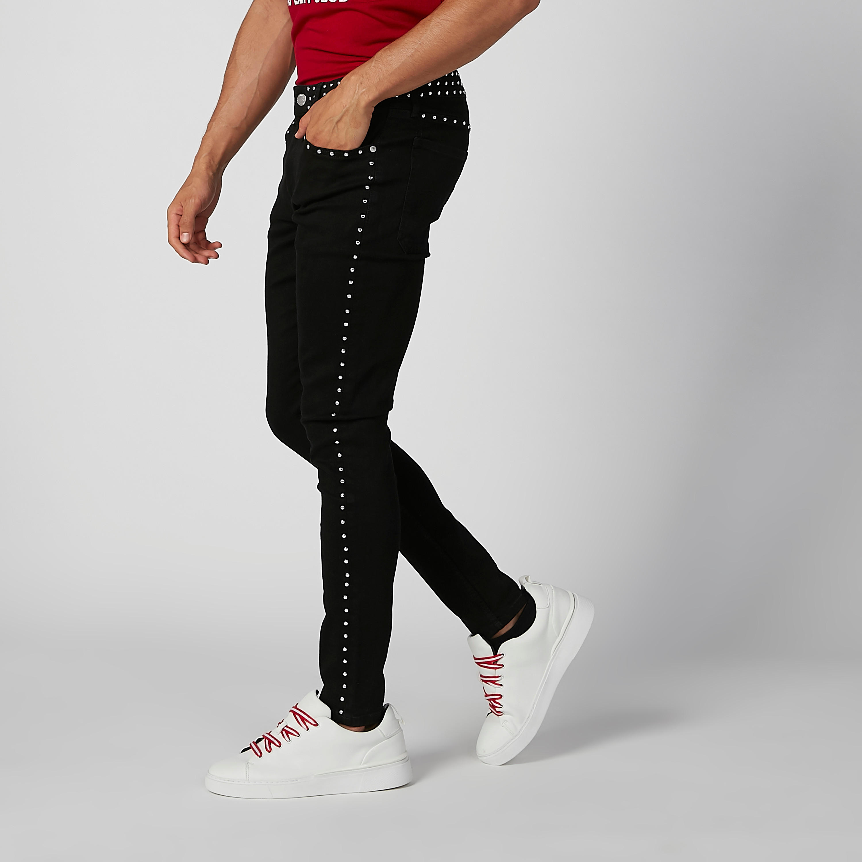بنطلون جينز سكيني مزيّن بخصر متوسط الارتفاع وسحّاب إغلاق-men-clothing-bottoms-jeans-image-5
