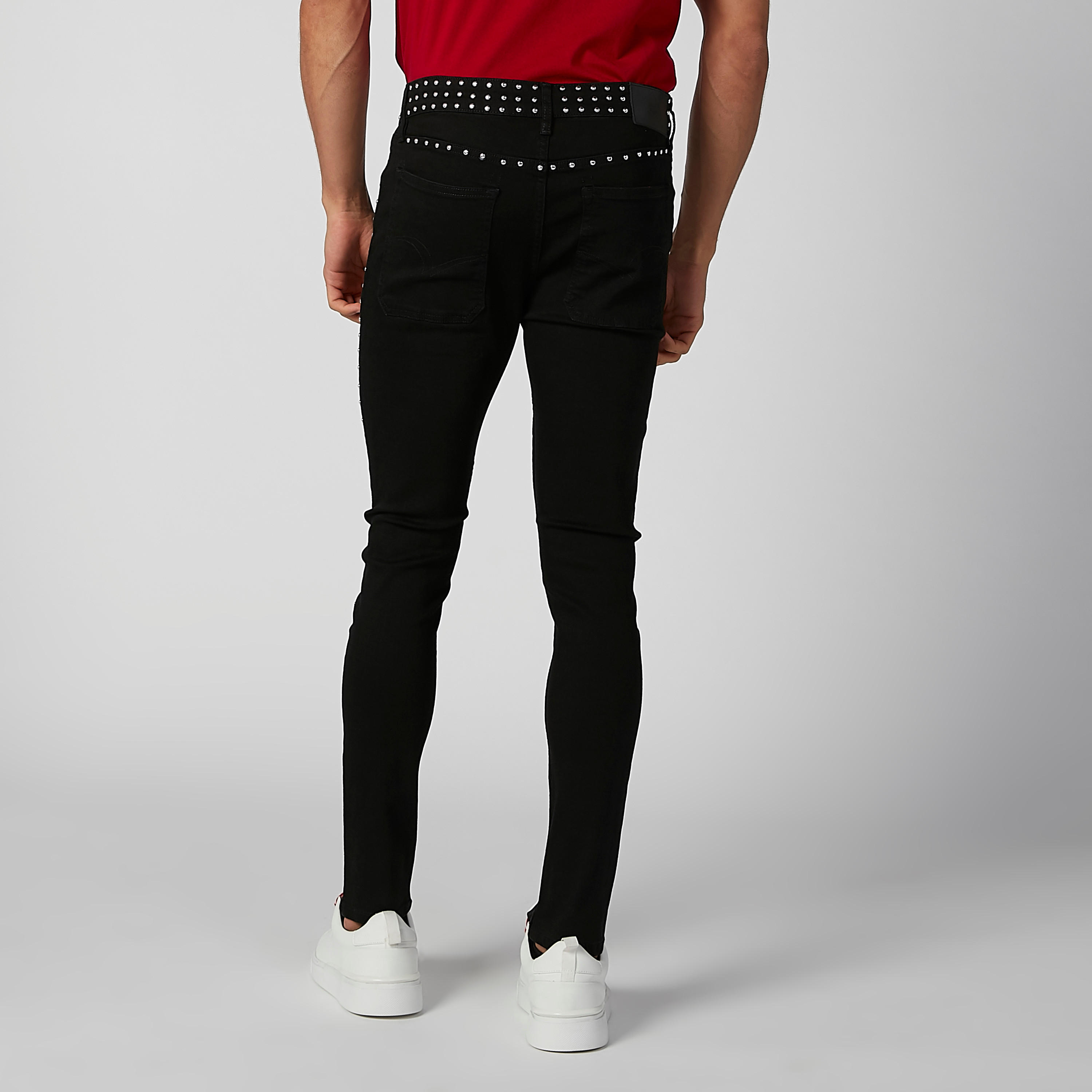 بنطلون جينز سكيني مزيّن بخصر متوسط الارتفاع وسحّاب إغلاق-men-clothing-bottoms-jeans-image-6