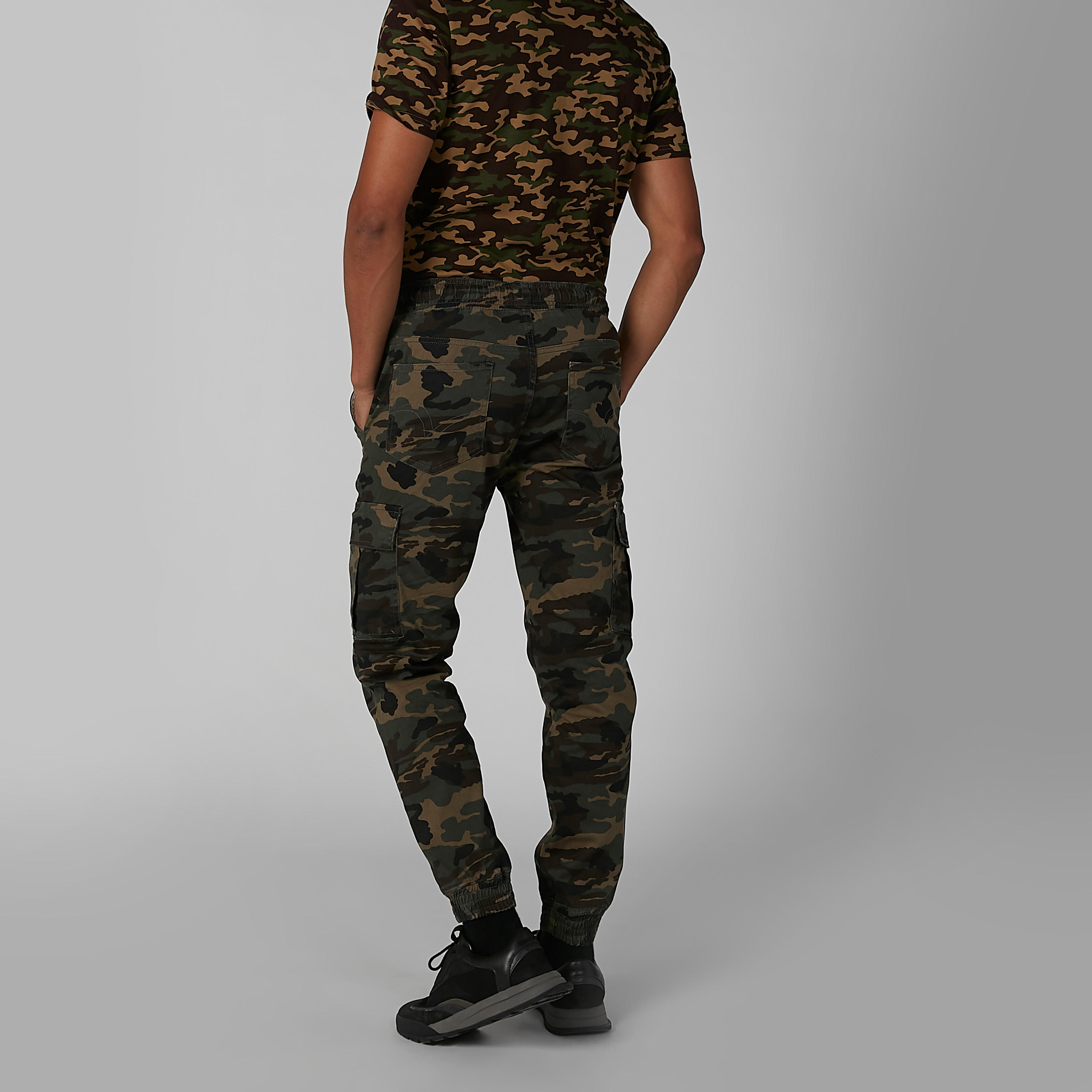 Sustainable Camouflage Printed Mid Waist Cuffed Pants with Pockets-men-clothing-bottoms-joggers-image-6
